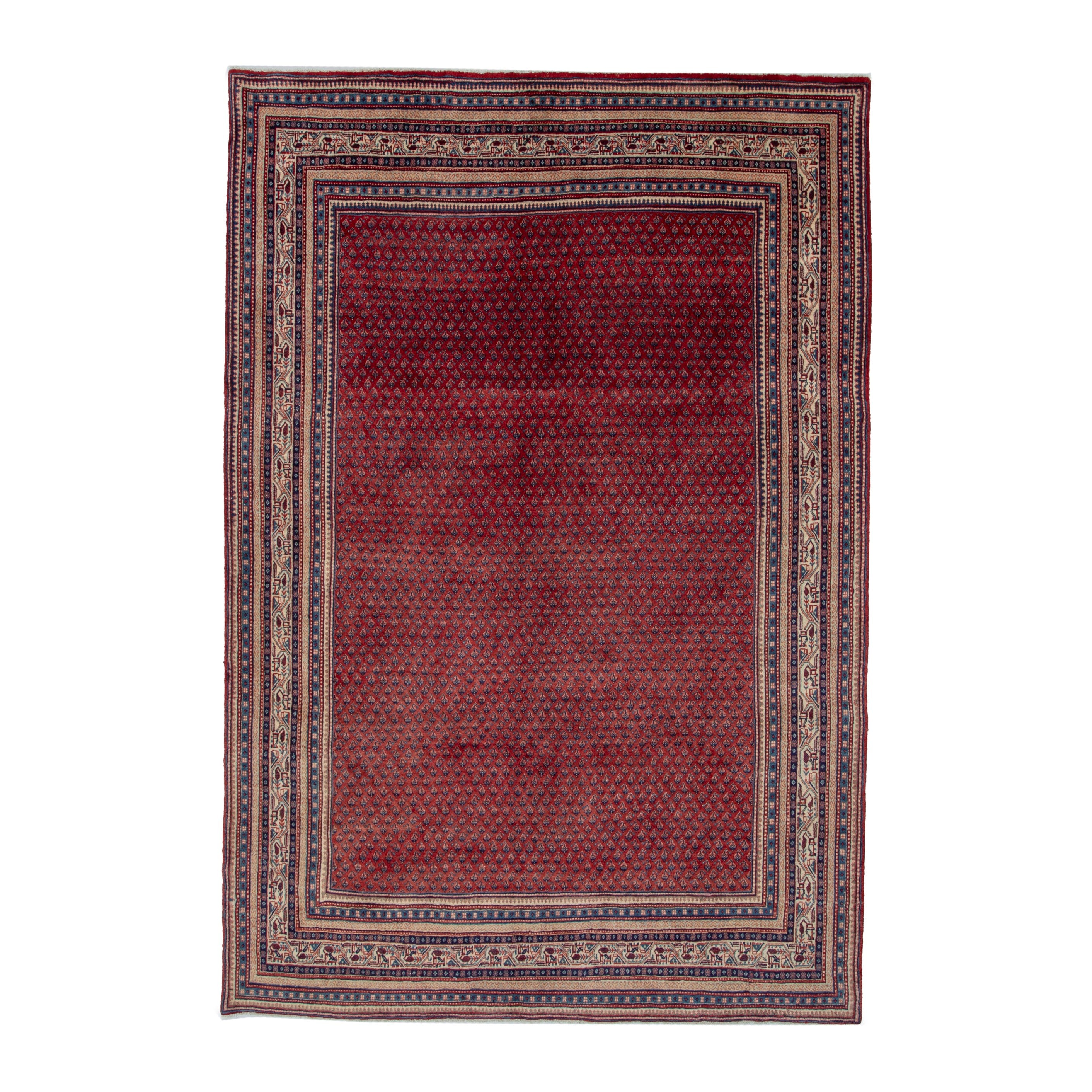 Persian Botteh oversized rug in burgundy and navy, 8' x 11'