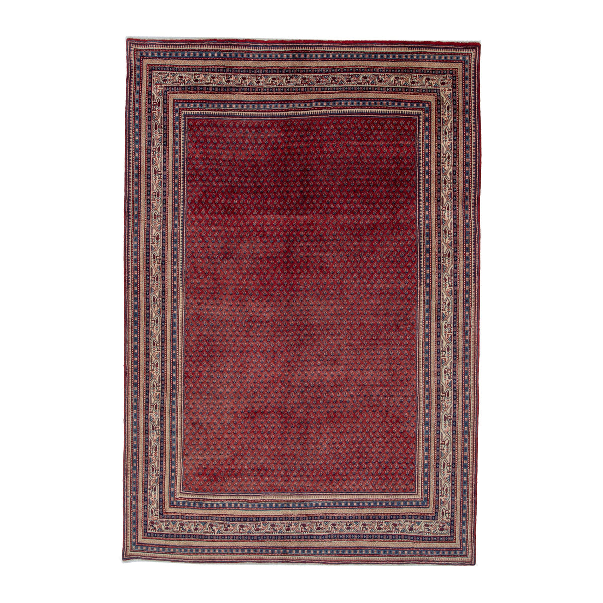 Persian Botteh oversized rug in burgundy and navy, 8' x 11'