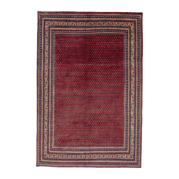 Persian Botteh oversized rug in burgundy and navy, 8' x 11'