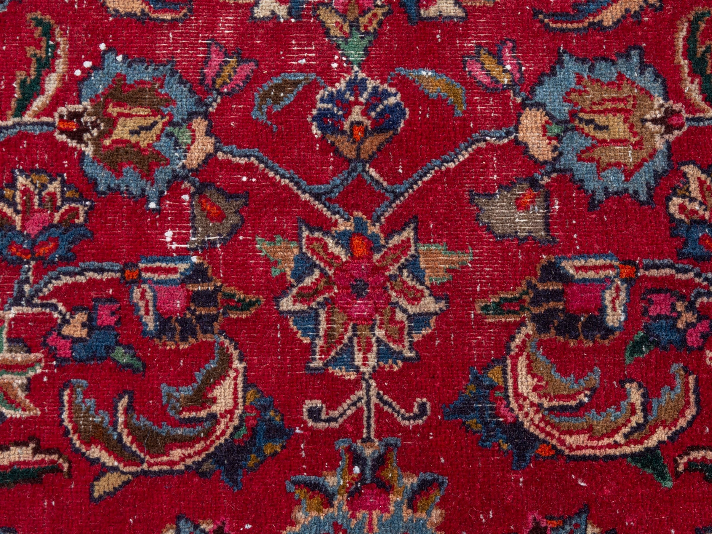 Persian Mashhad oversized rug in deep red and burgundy, view 14 of 26