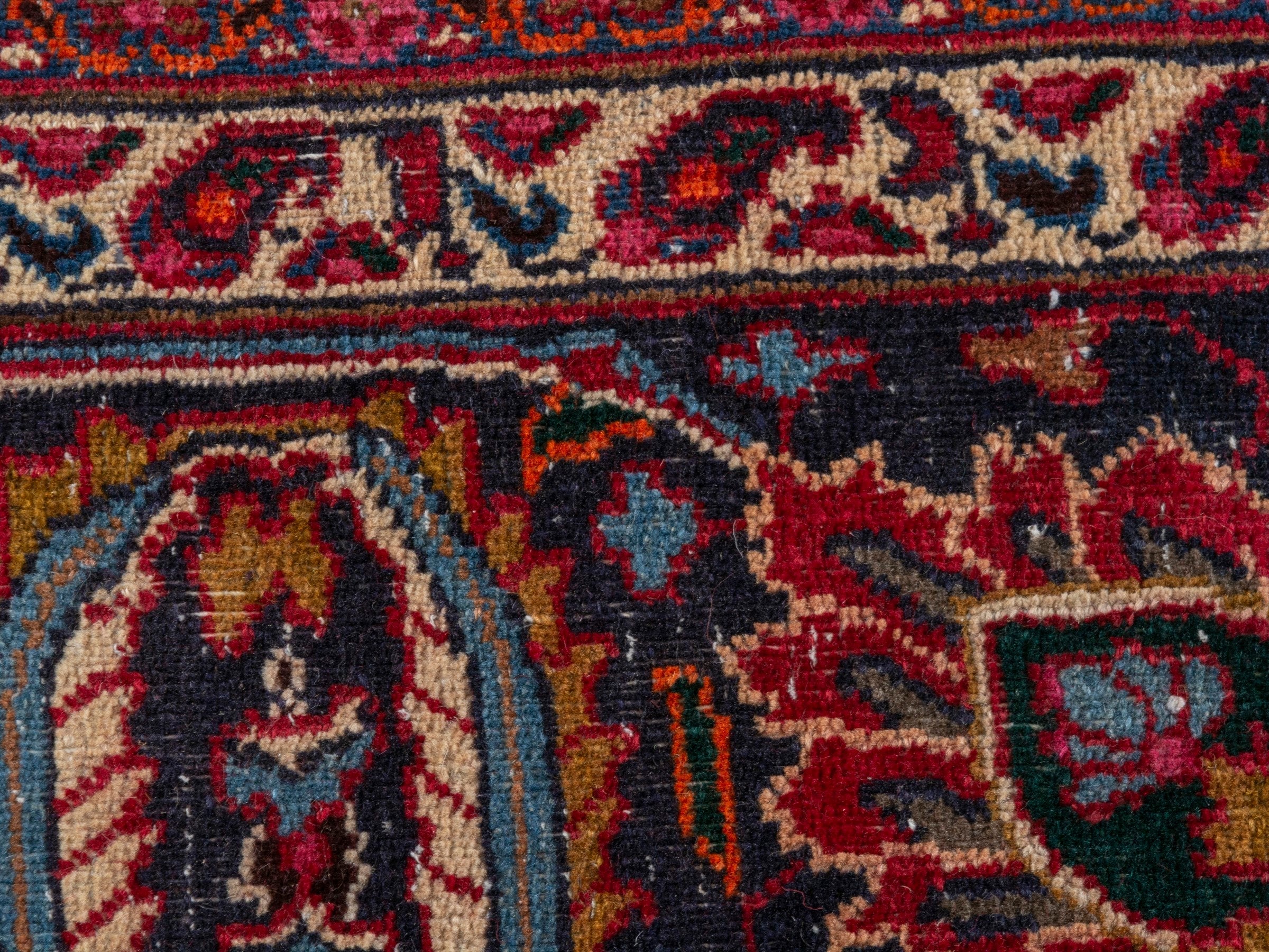 Persian Mashhad oversized rug in deep red and burgundy, view 20 of 26
