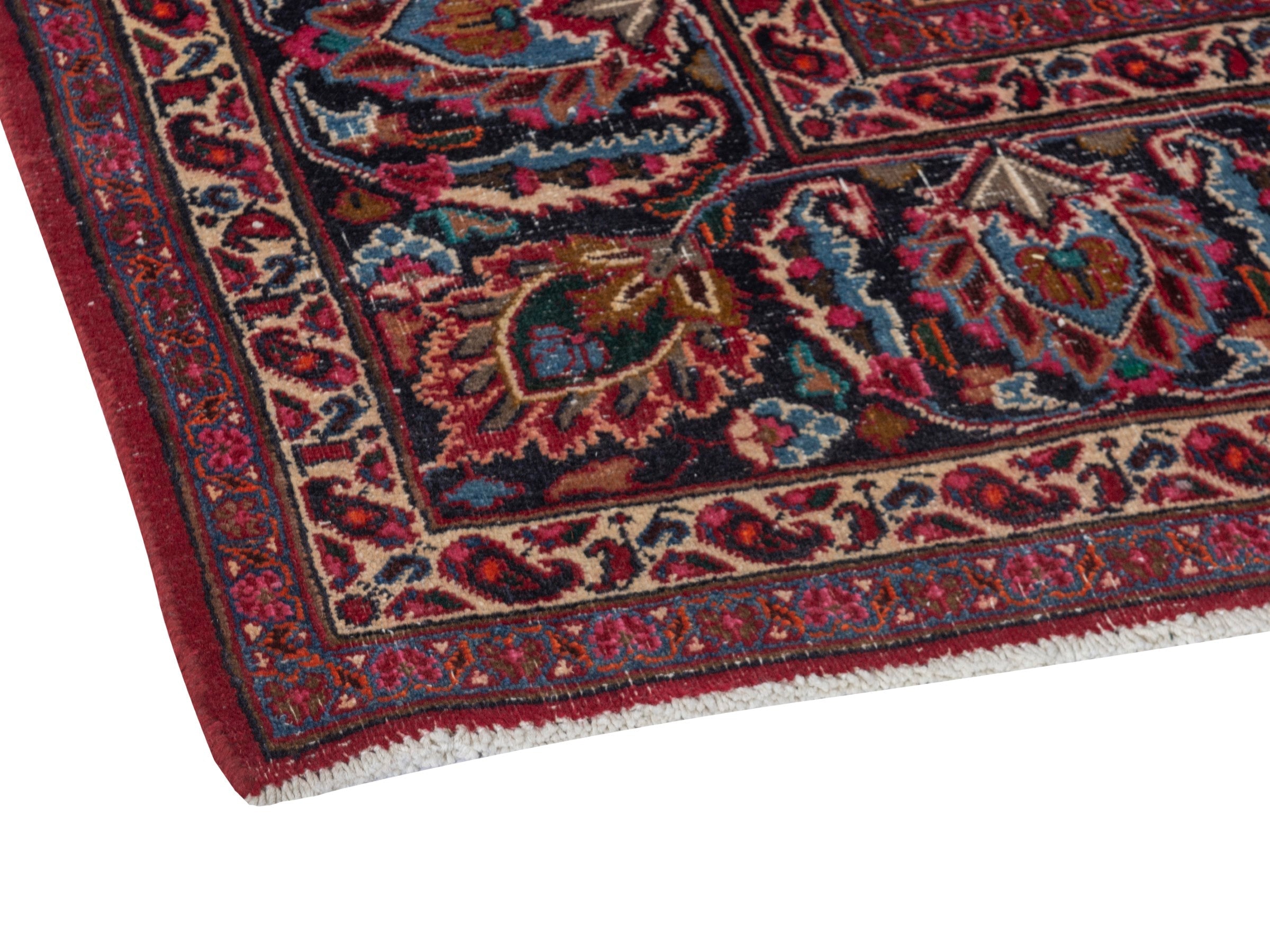 Persian Mashhad oversized rug in deep red and burgundy, view 5 of 26