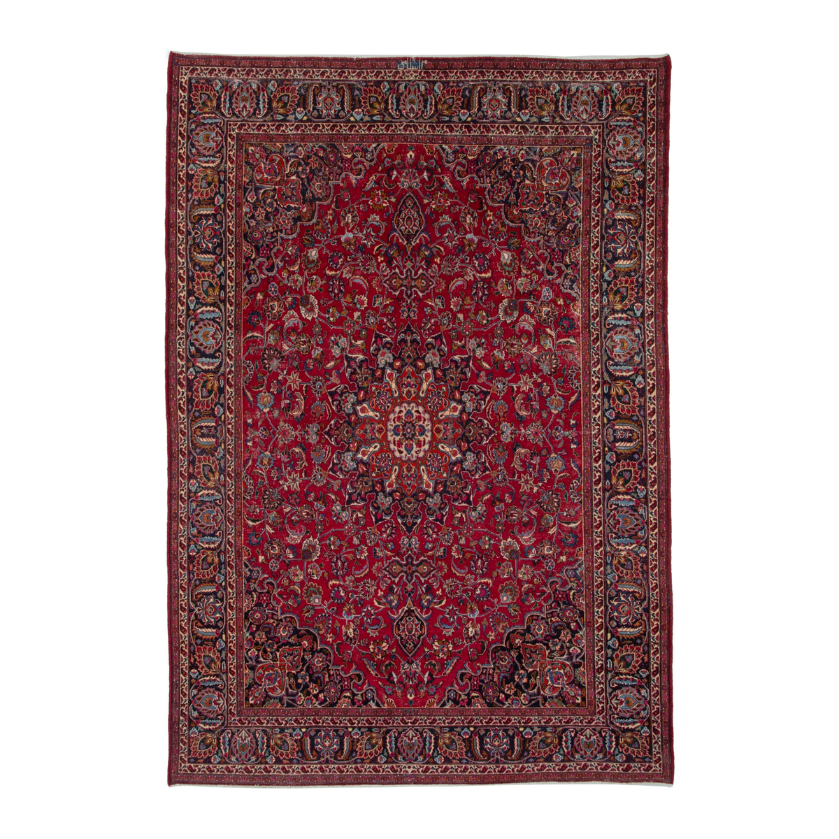 Persian Mashhad oversized rug in deep red and burgundy, 9'8" x 13'