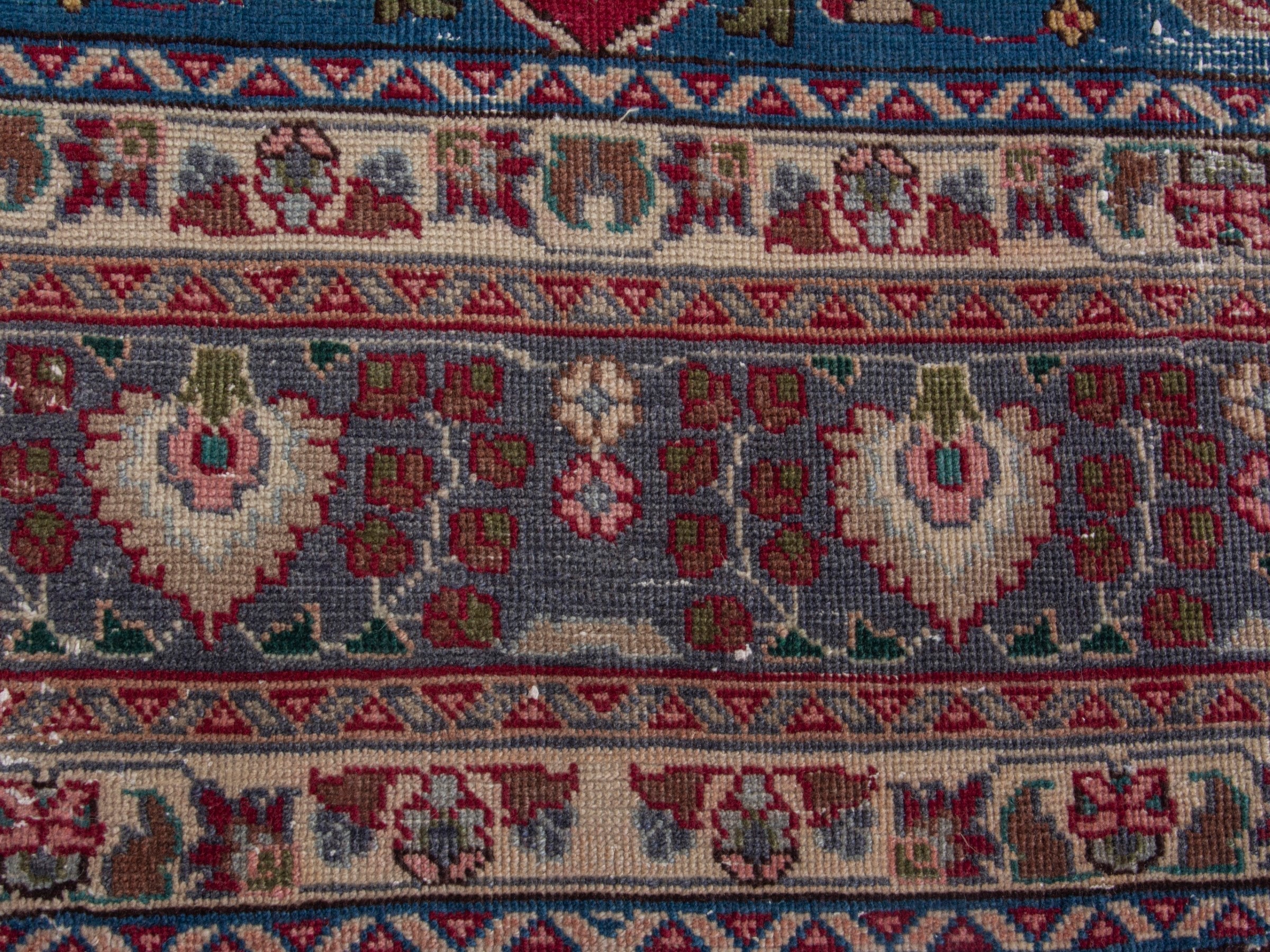 Persian Sabzevar area rug in burgundy and cream, view 11 of 18