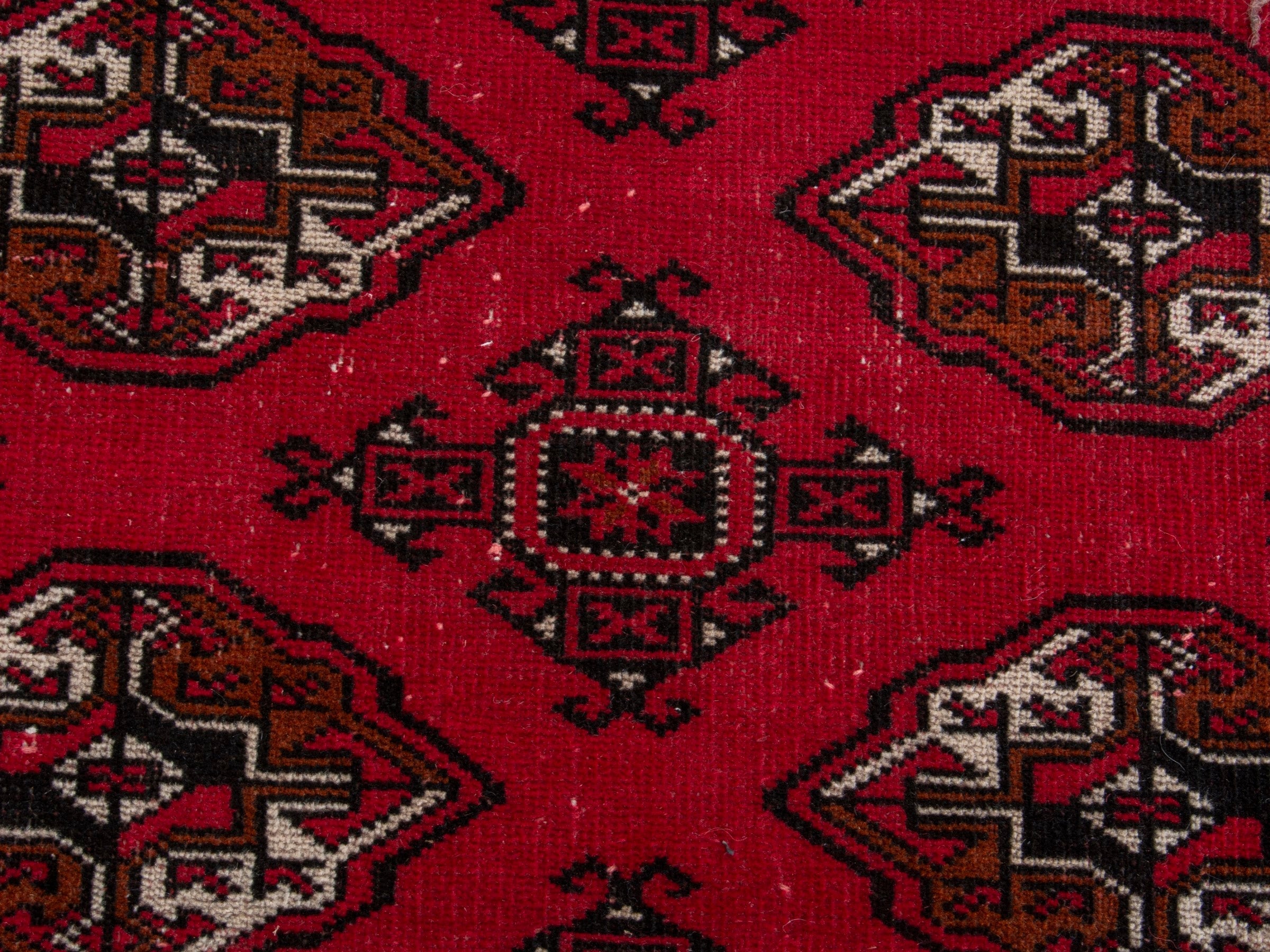 Persian Torkaman oversized rug in deep red and antique gold, view 13 of 19