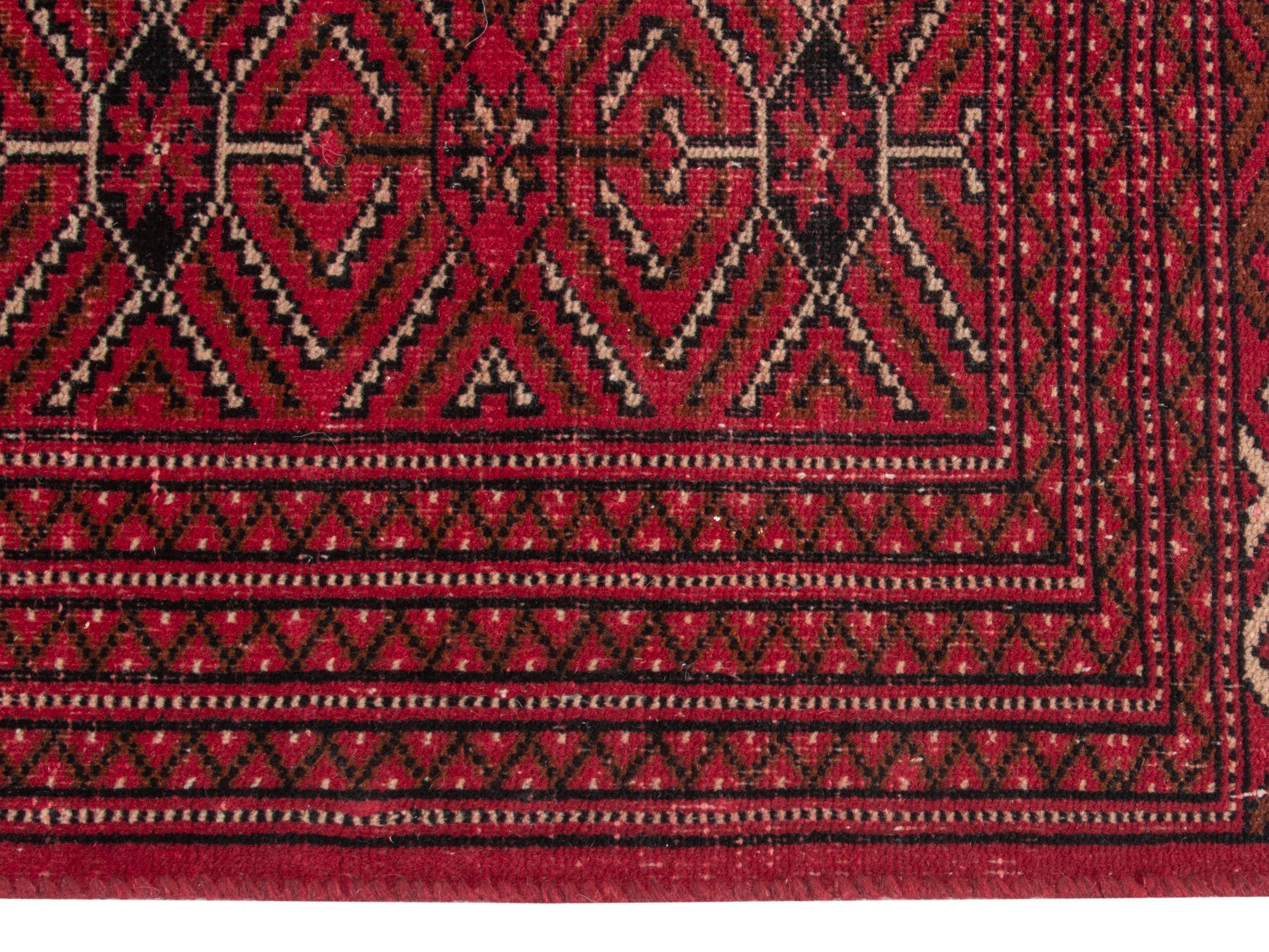 Persian Torkaman oversized rug in deep red and antique gold, view 10 of 19