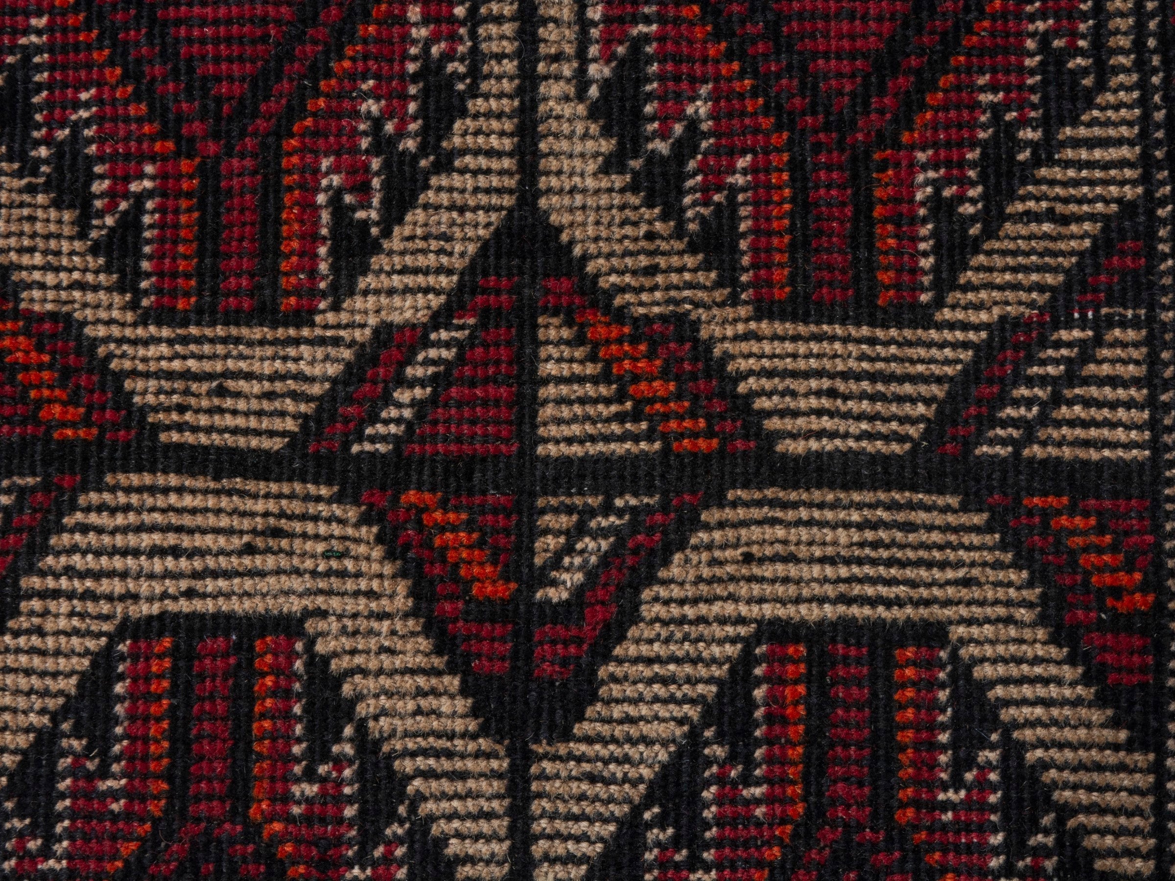 Persian Baluch runner rug in burgundy and cream, view 11 of 18