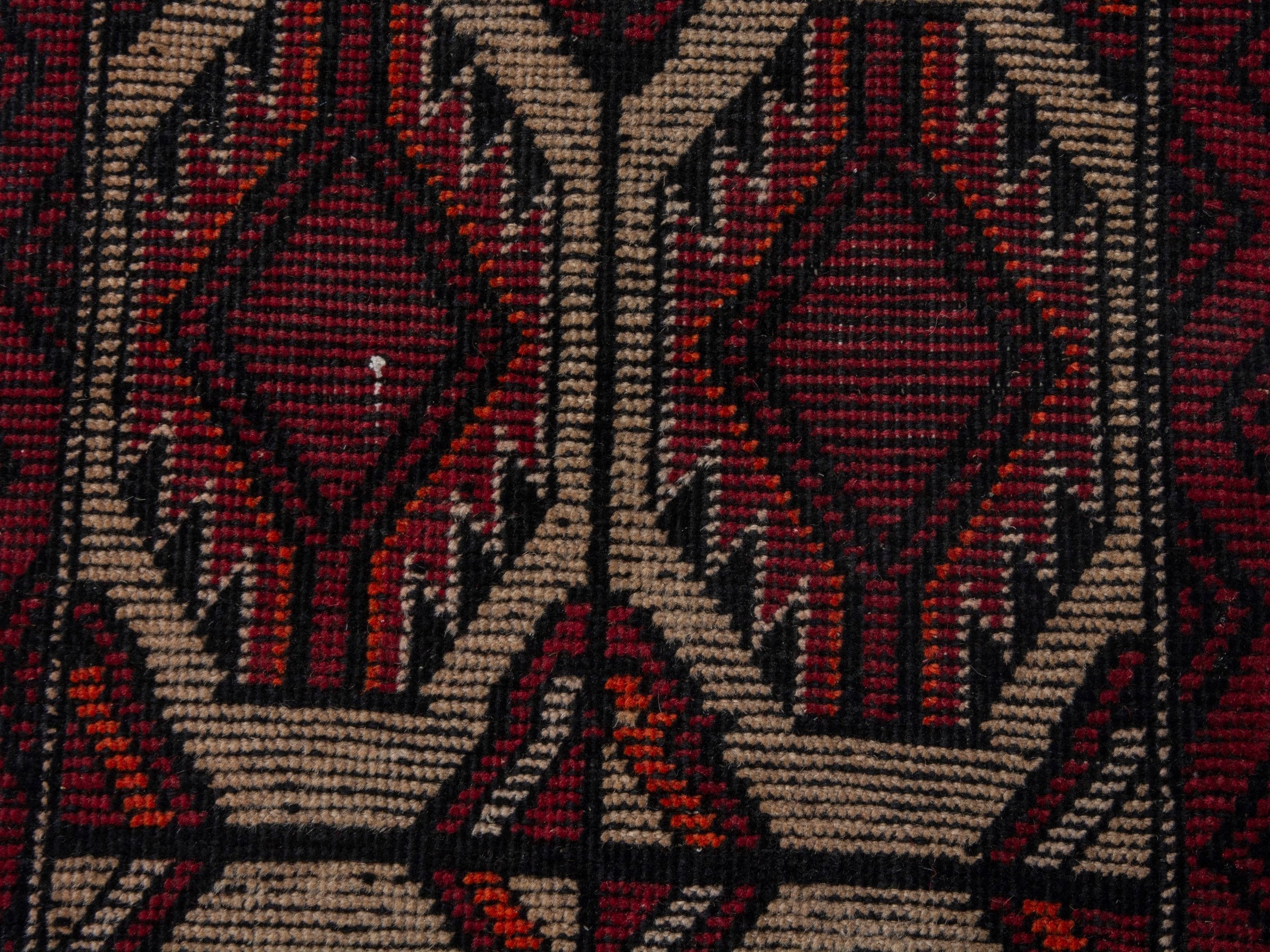 Persian Baluch runner rug in burgundy and cream, view 12 of 18