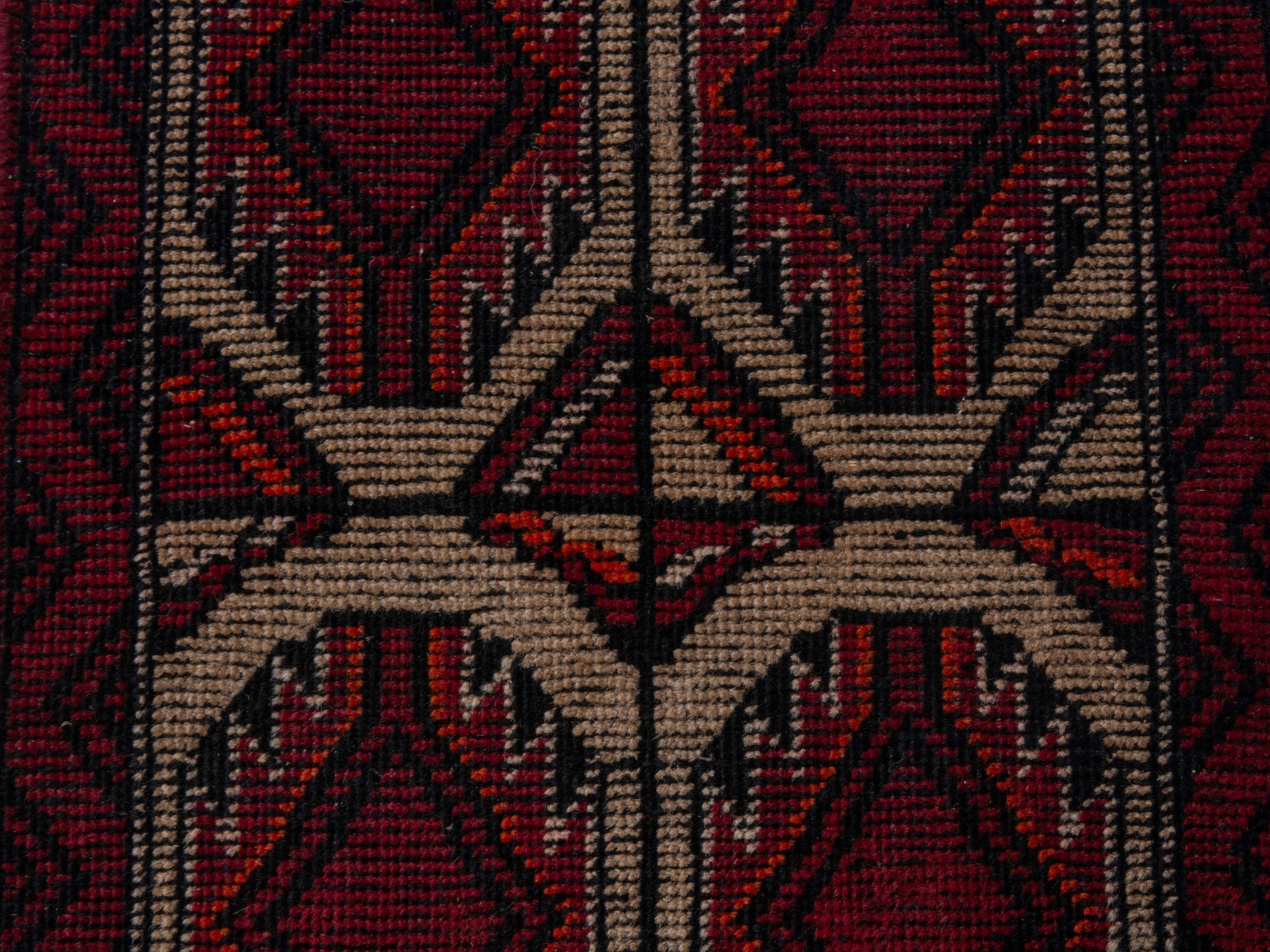 Persian Baluch runner rug in burgundy and cream, view 13 of 18