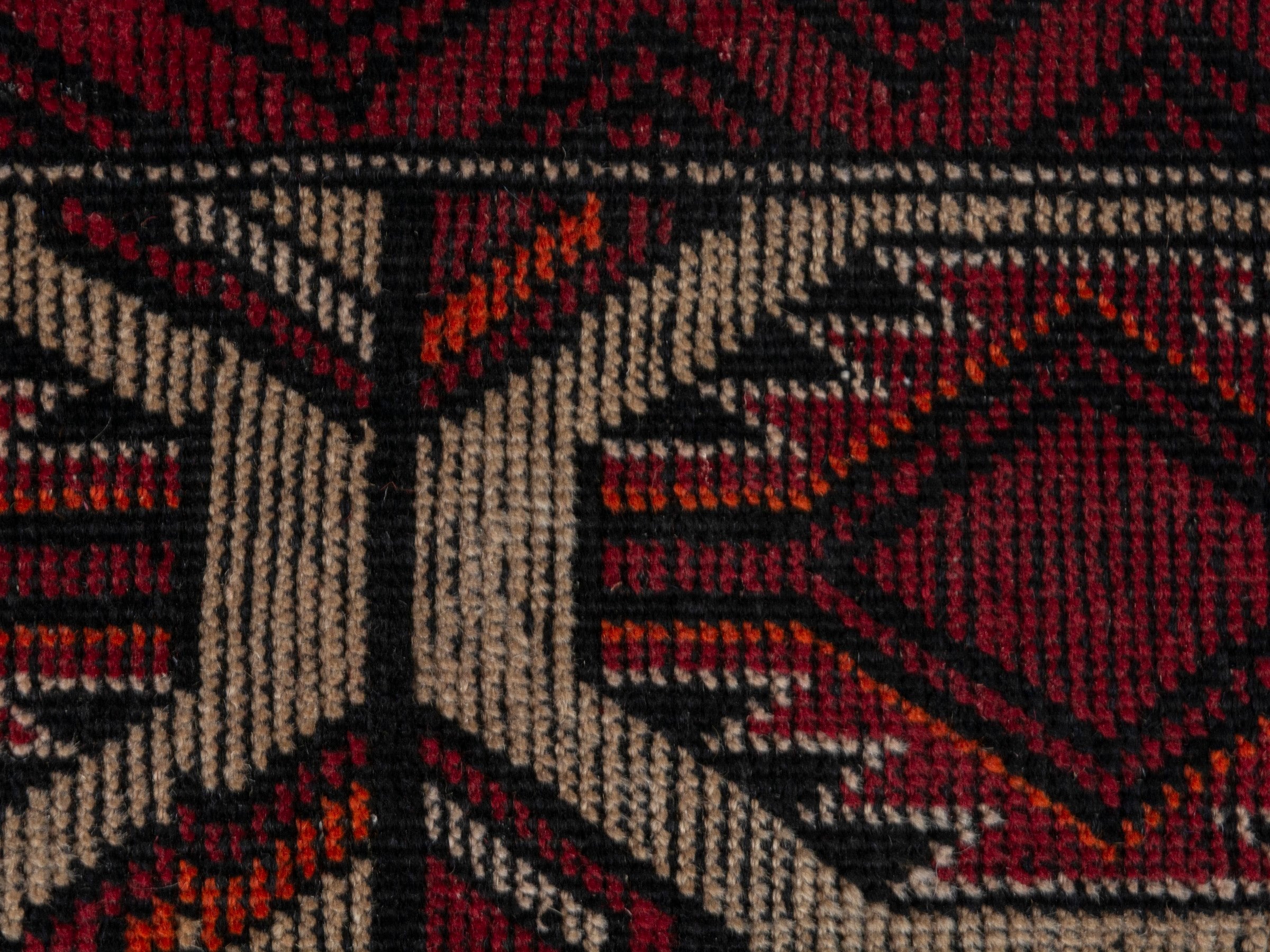 Persian Baluch runner rug in burgundy and cream, view 14 of 18