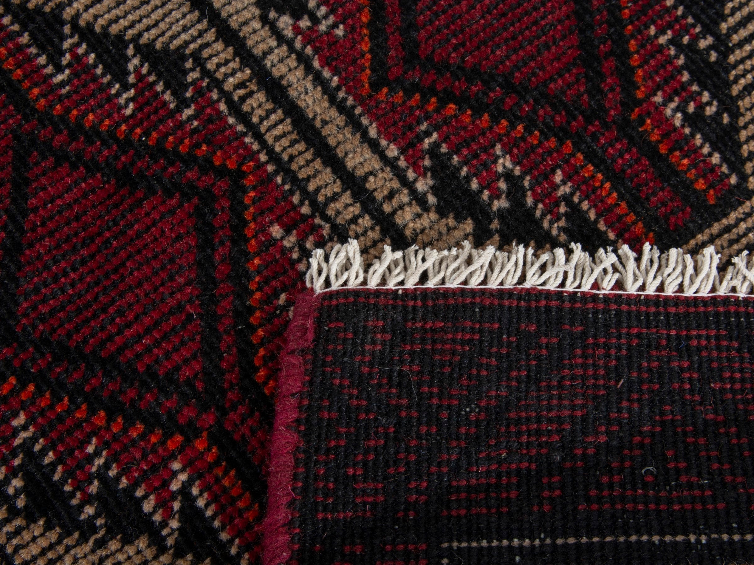 Persian Baluch runner rug in burgundy and cream, view 18 of 18