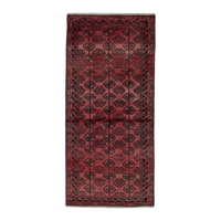 Persian Baluch runner rug in faded red and burgundy, 2'9" x 6'1"