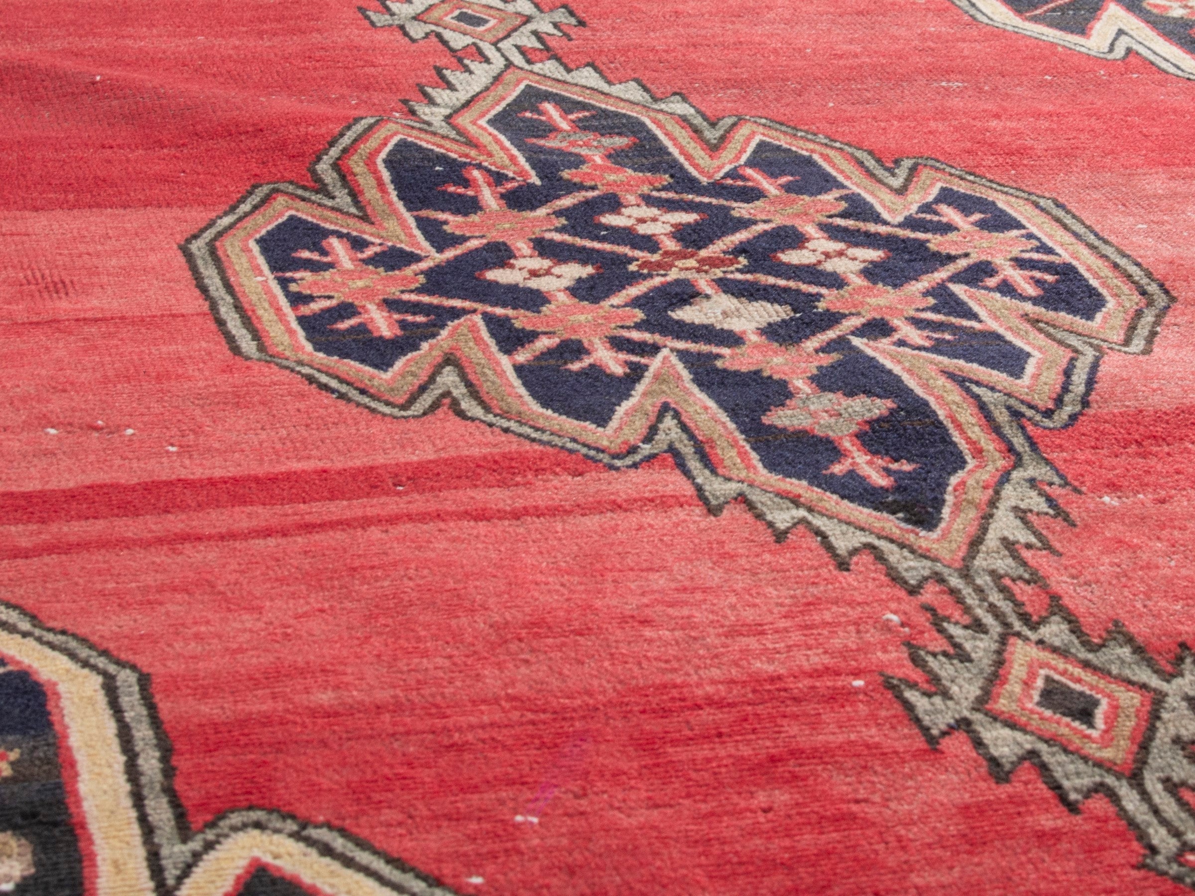 Persian Saveh accent rug in deep red and burgundy, view 8 of 18