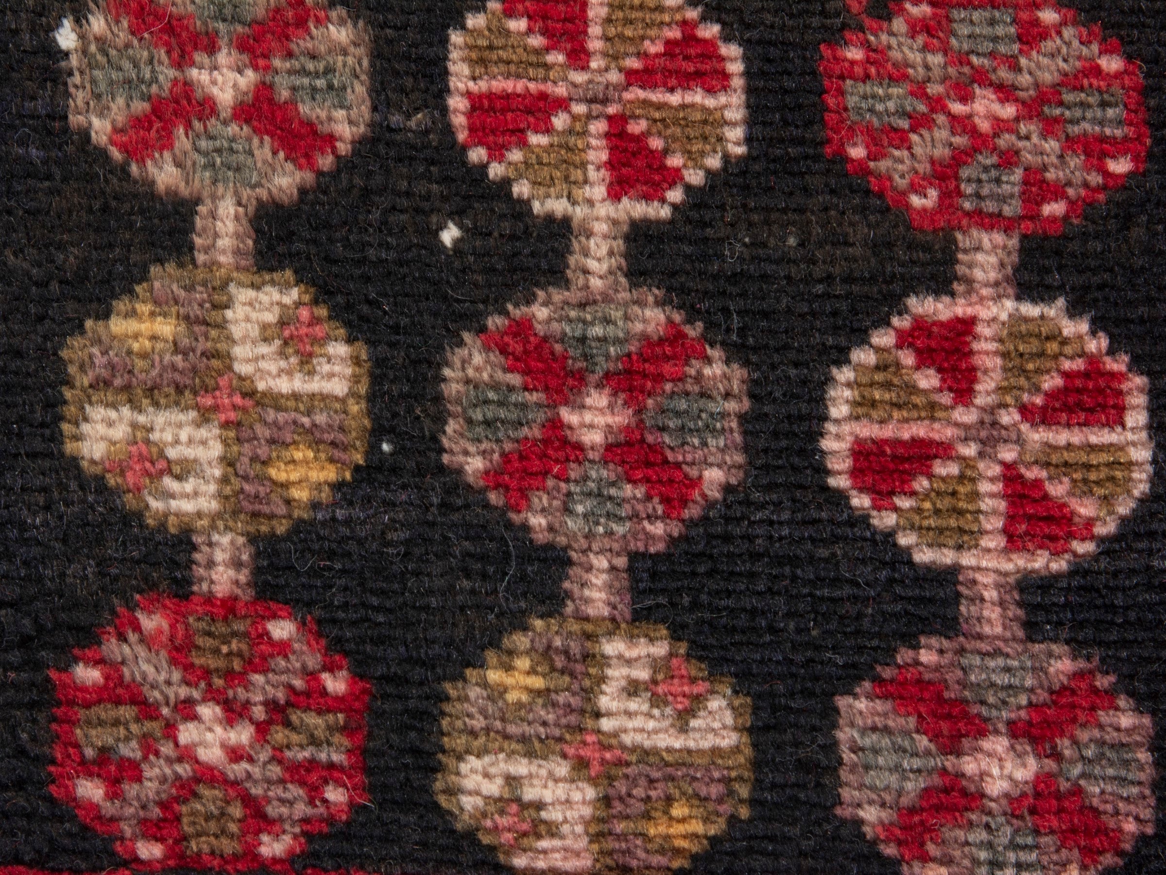Persian Saveh accent rug in deep red and burgundy, view 11 of 18