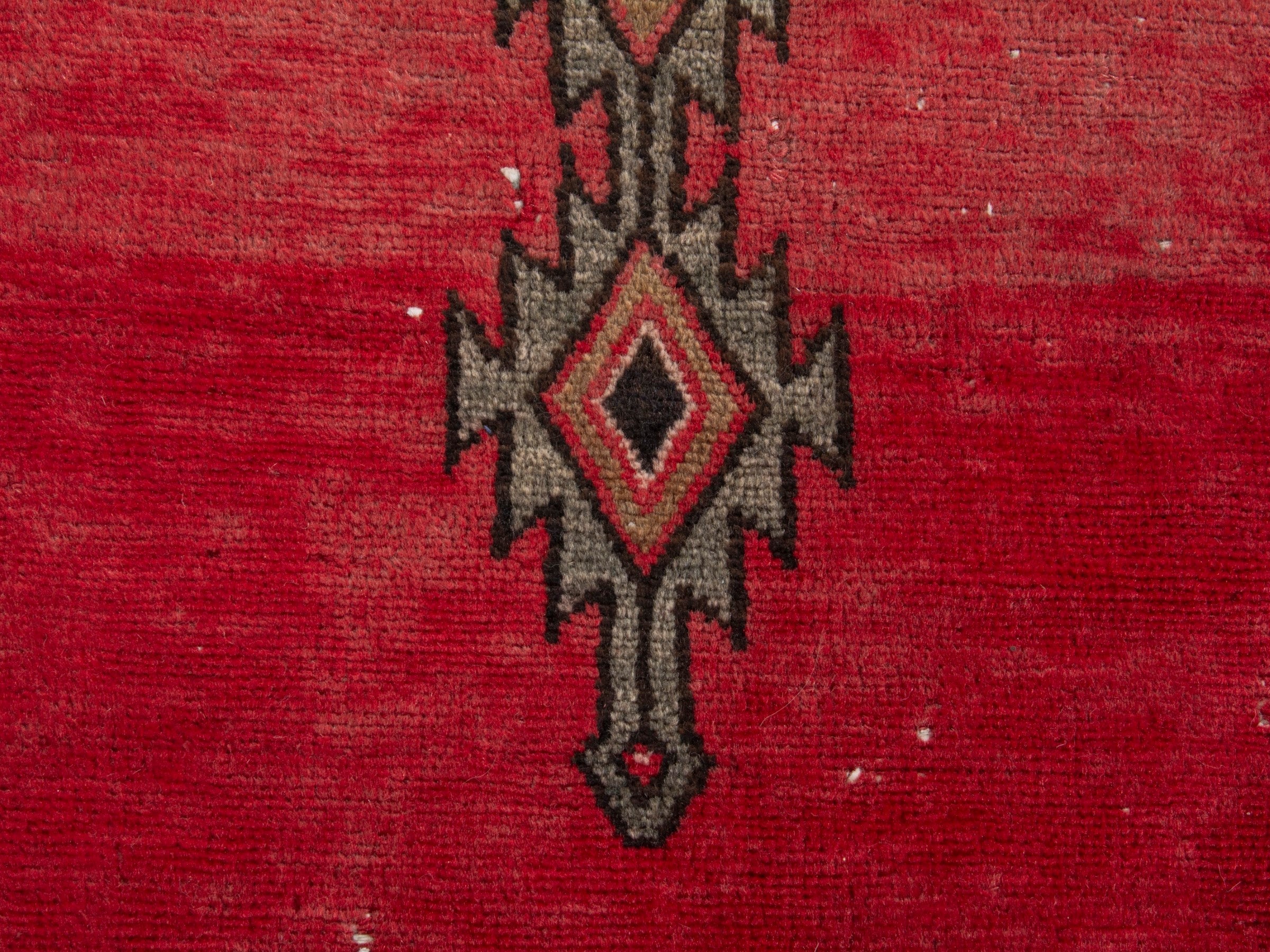 Persian Saveh accent rug in deep red and burgundy, view 12 of 18