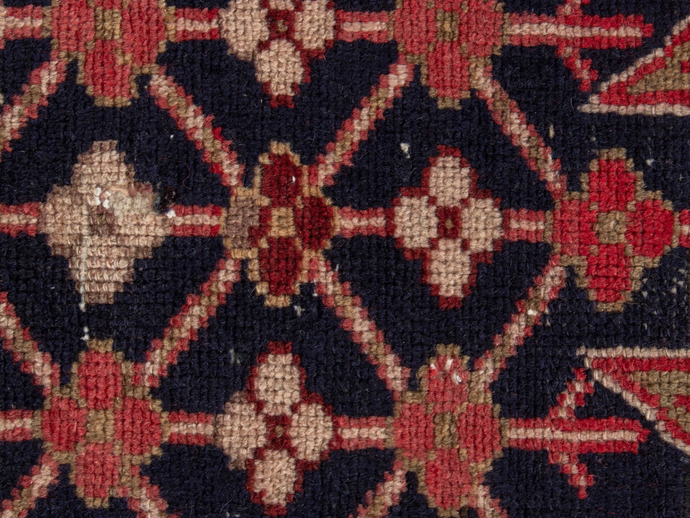 Persian Saveh accent rug in deep red and burgundy, view 13 of 18