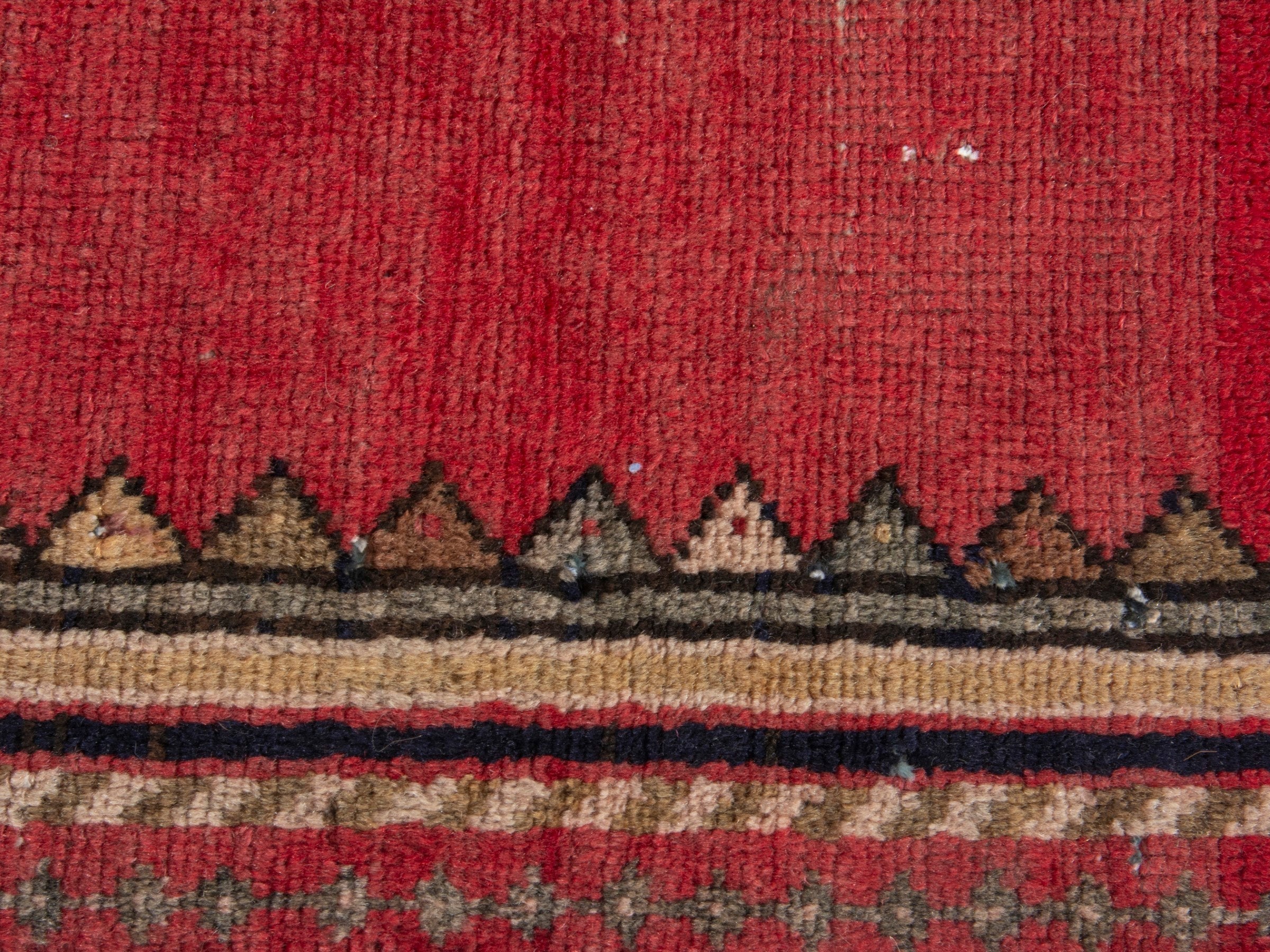 Persian Saveh accent rug in deep red and burgundy, view 14 of 18