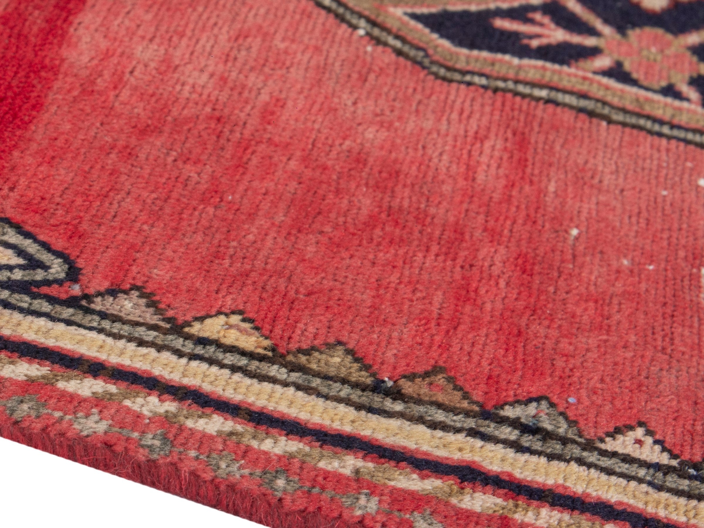 Persian Saveh accent rug in deep red and burgundy, view 6 of 18