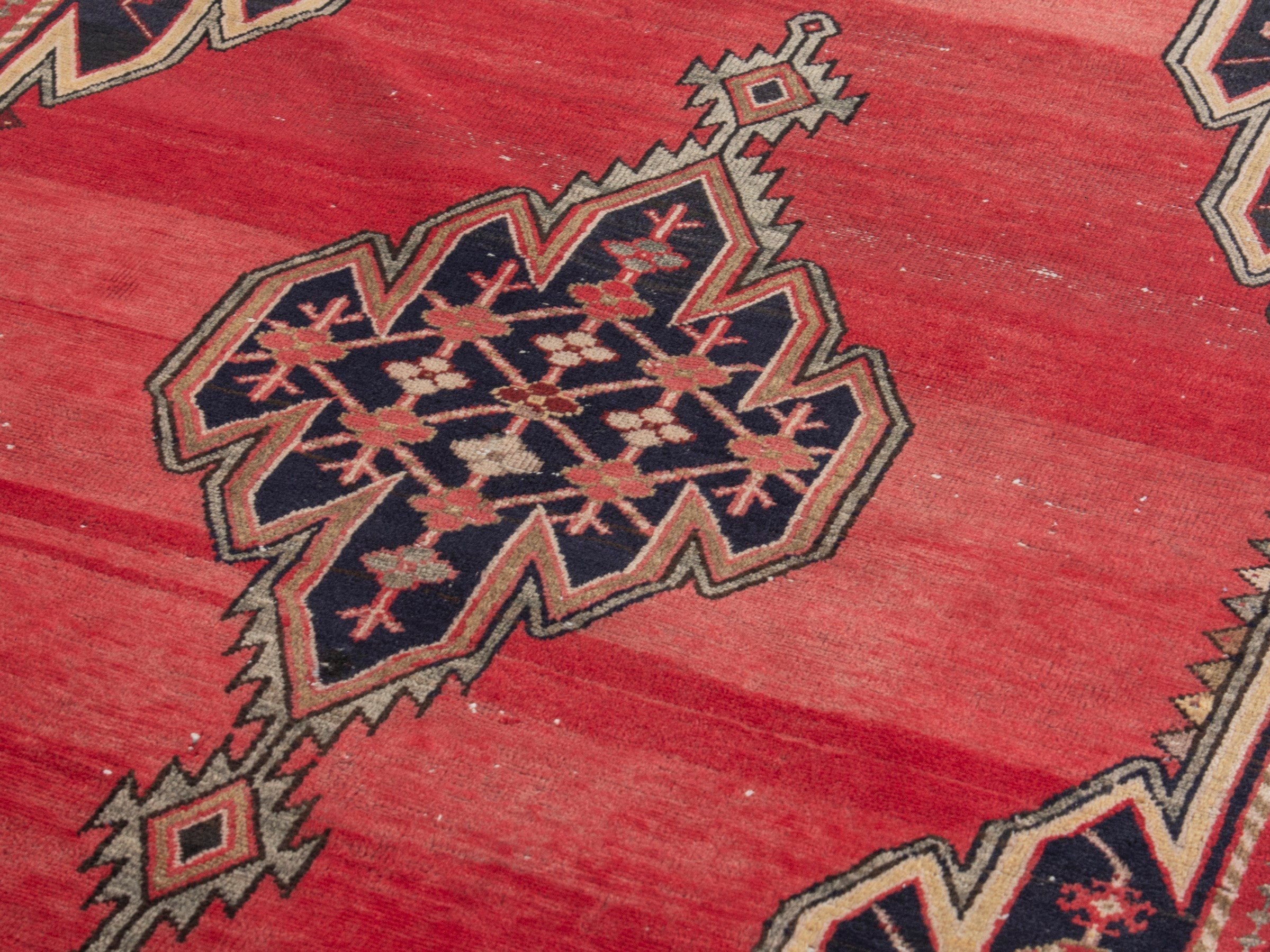 Persian Saveh accent rug in deep red and burgundy, view 7 of 18