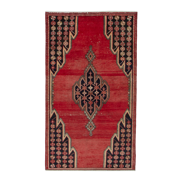 Persian Saveh accent rug in deep red and burgundy, 3'5" x 6'1"