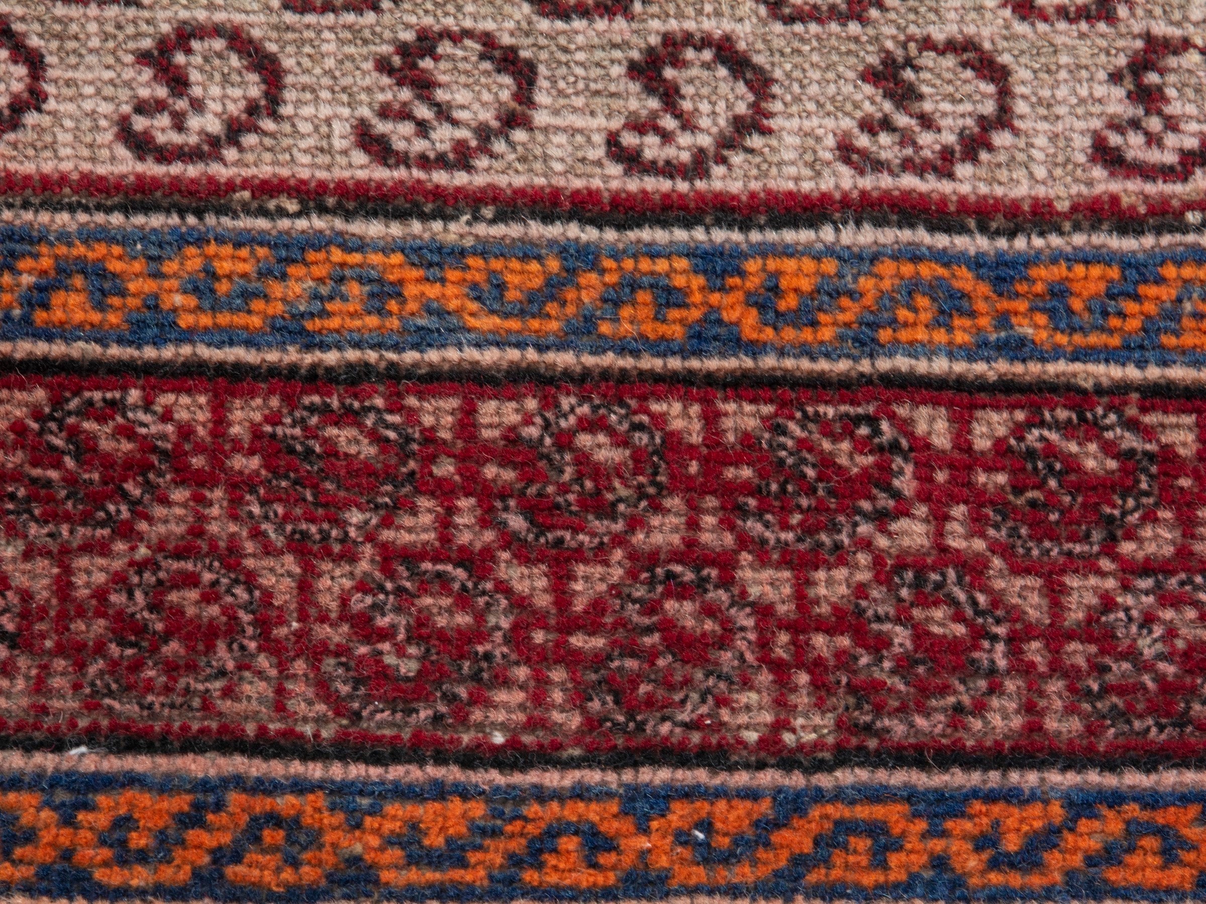 Persian Ferdos accent rug in cream and burgundy, view 11 of 19