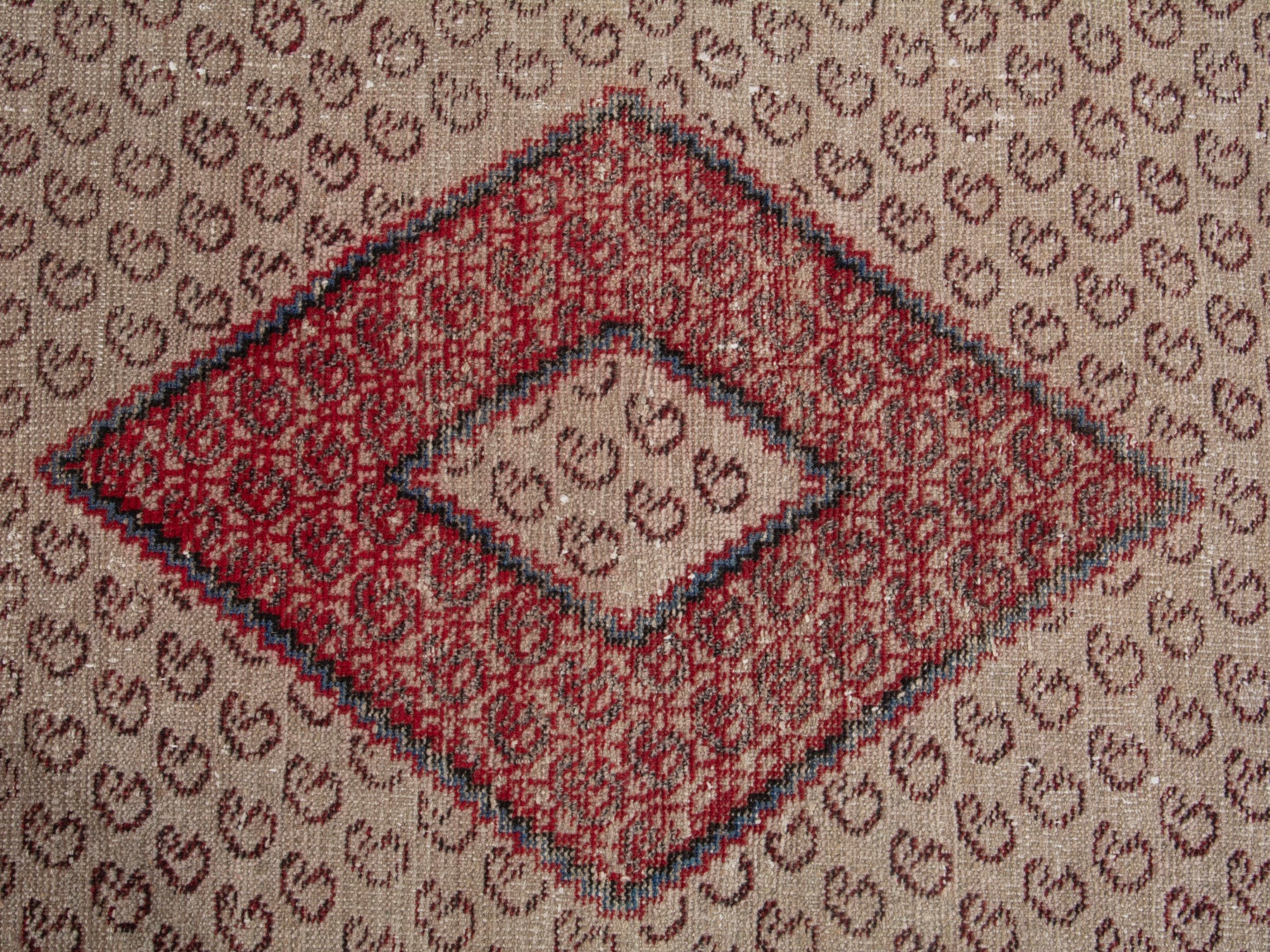 Persian Ferdos accent rug in cream and burgundy, view 13 of 19