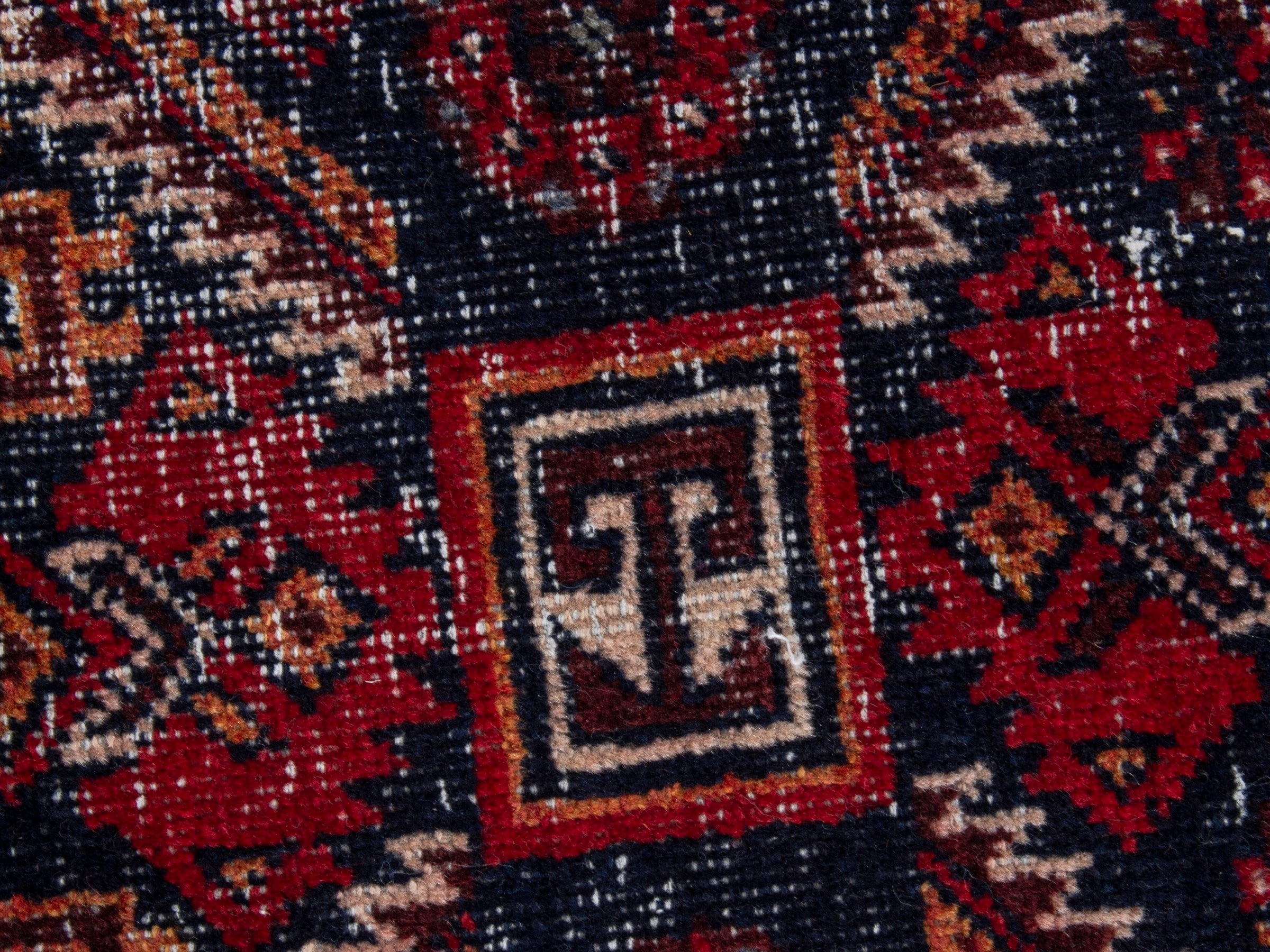 Persian Baluch runner rug in burgundy and deep red, view 12 of 18