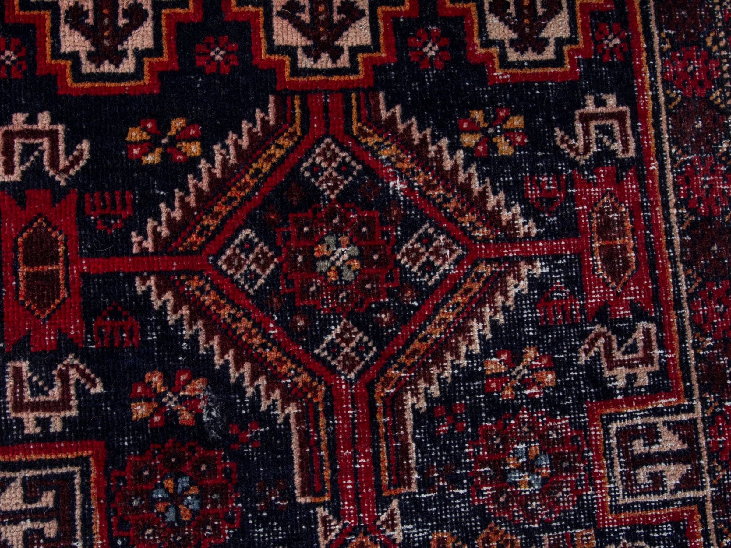 Persian Baluch runner rug in burgundy and deep red, view 13 of 18
