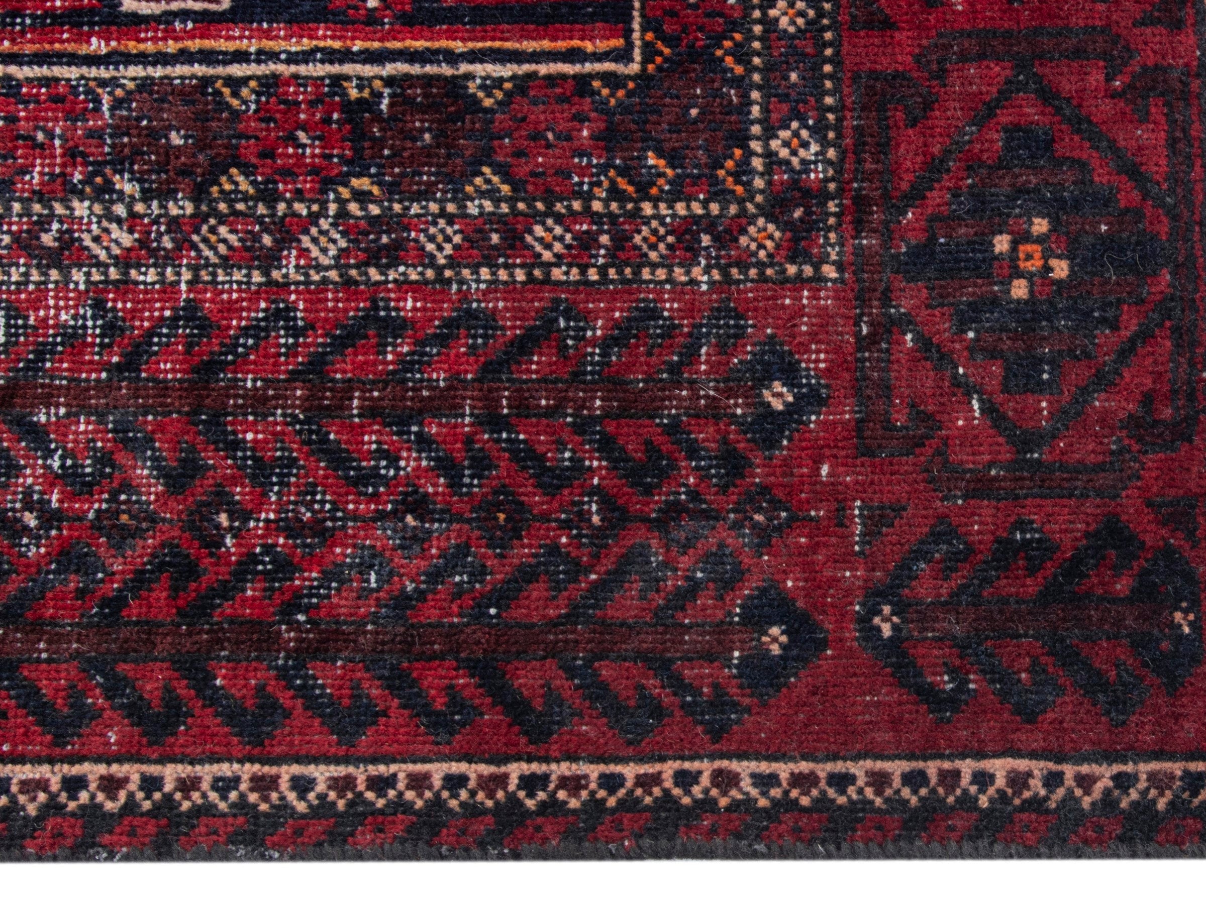 Persian Baluch runner rug in burgundy and deep red, view 10 of 18
