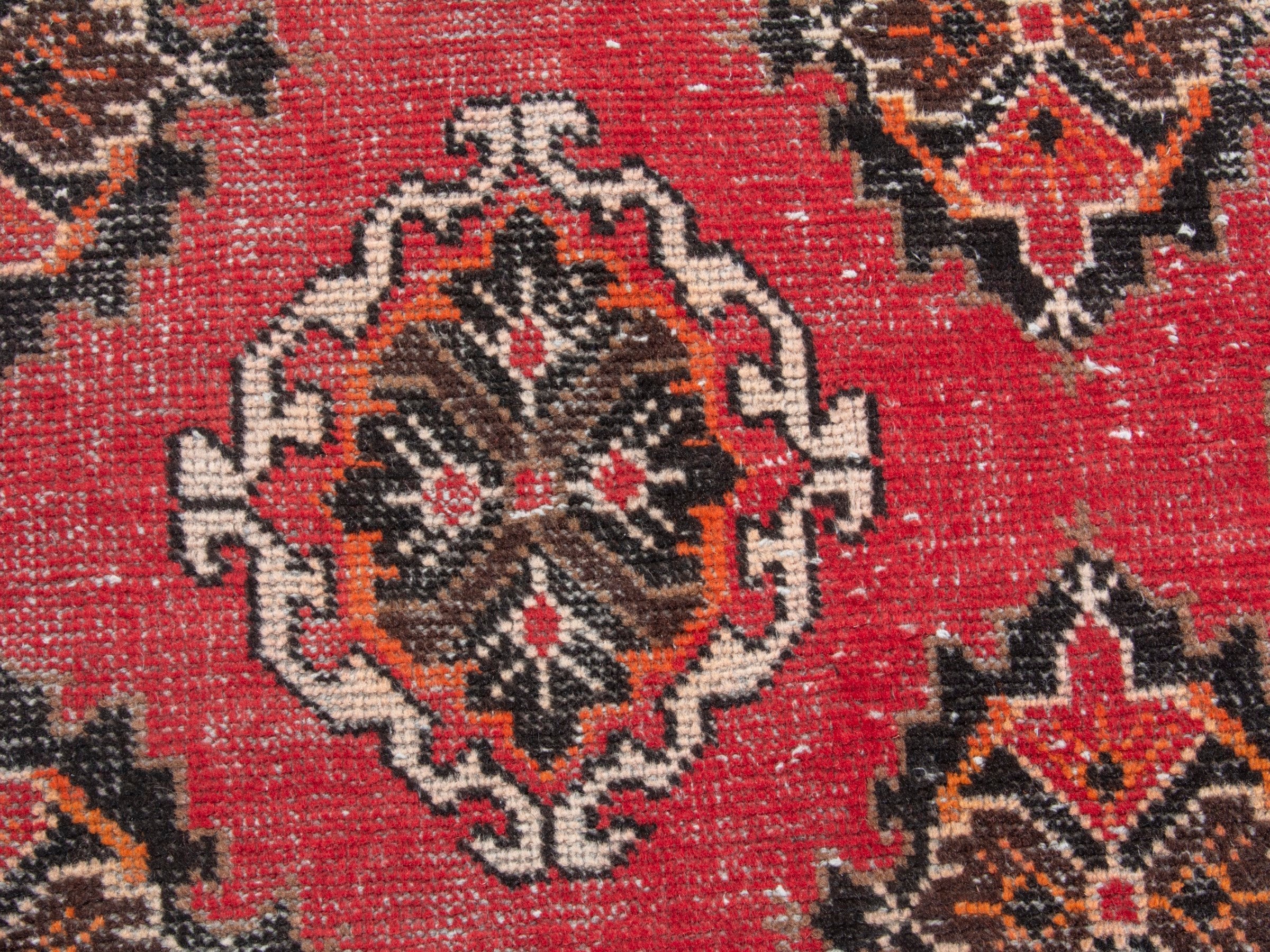 Persian Ferdos area rug in deep red and dark brown, view 12 of 17