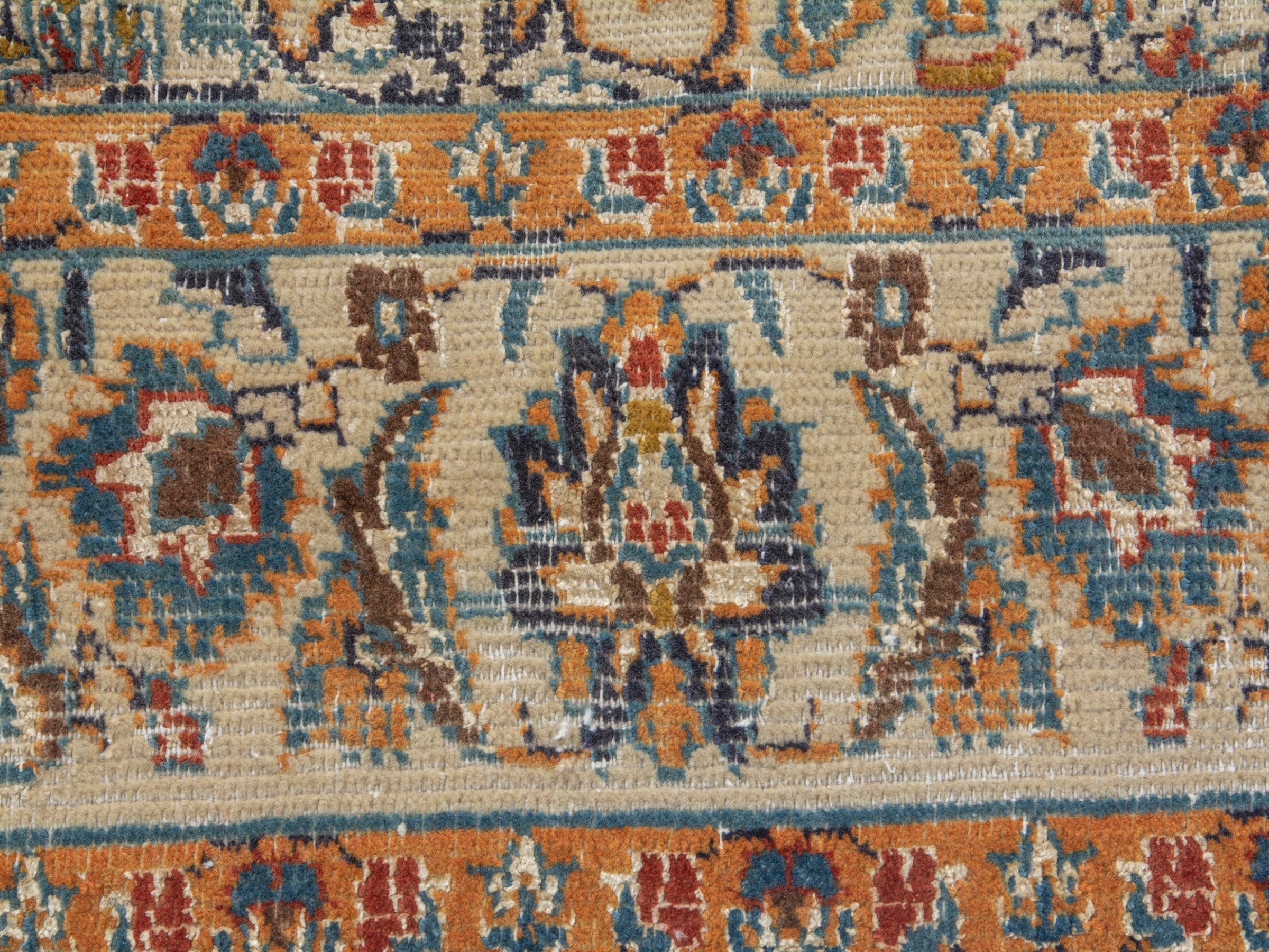 Persian Nain accent rug in burgundy and cream, view 11 of 19