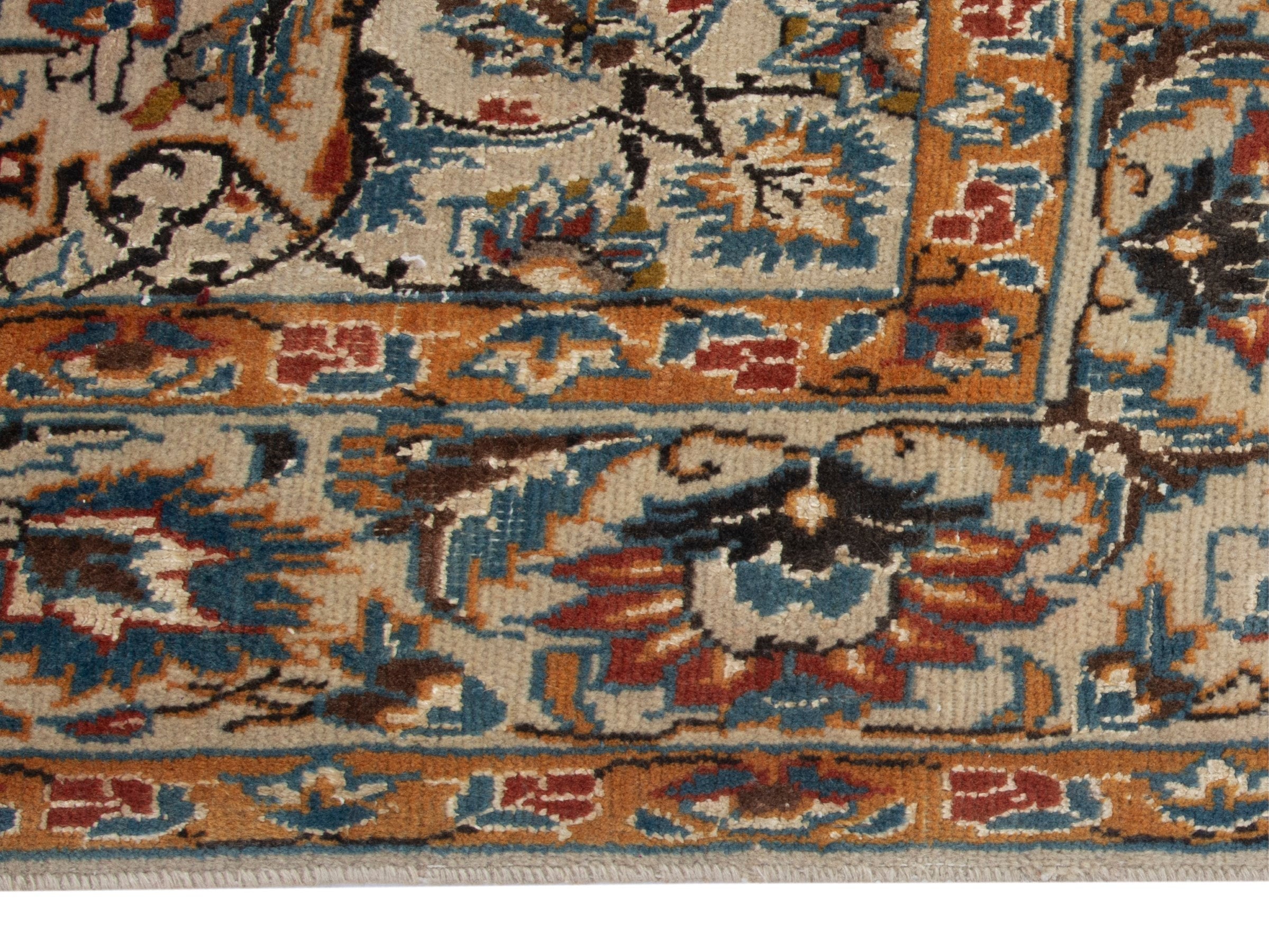 Persian Nain accent rug in burgundy and cream, view 10 of 19
