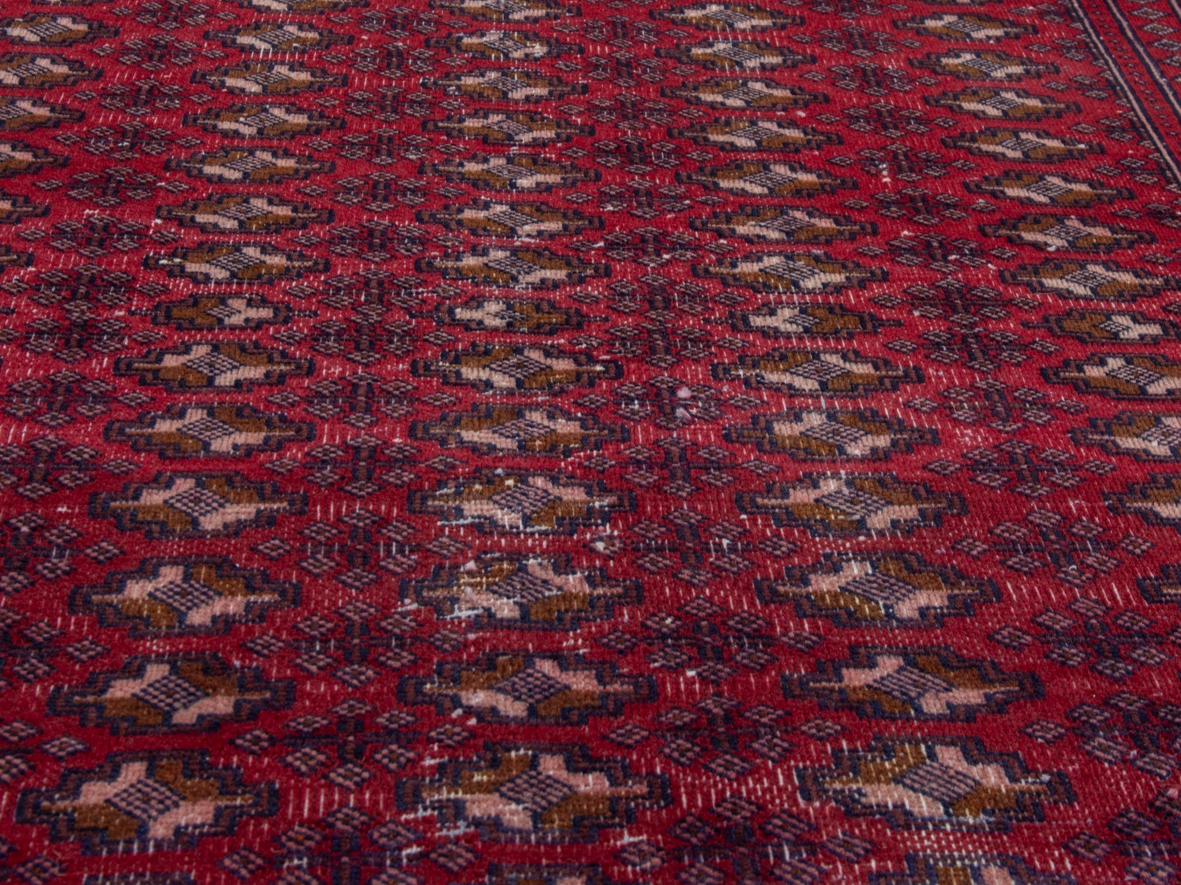 Persian Baluch accent rug in burgundy and cream, view 8 of 18