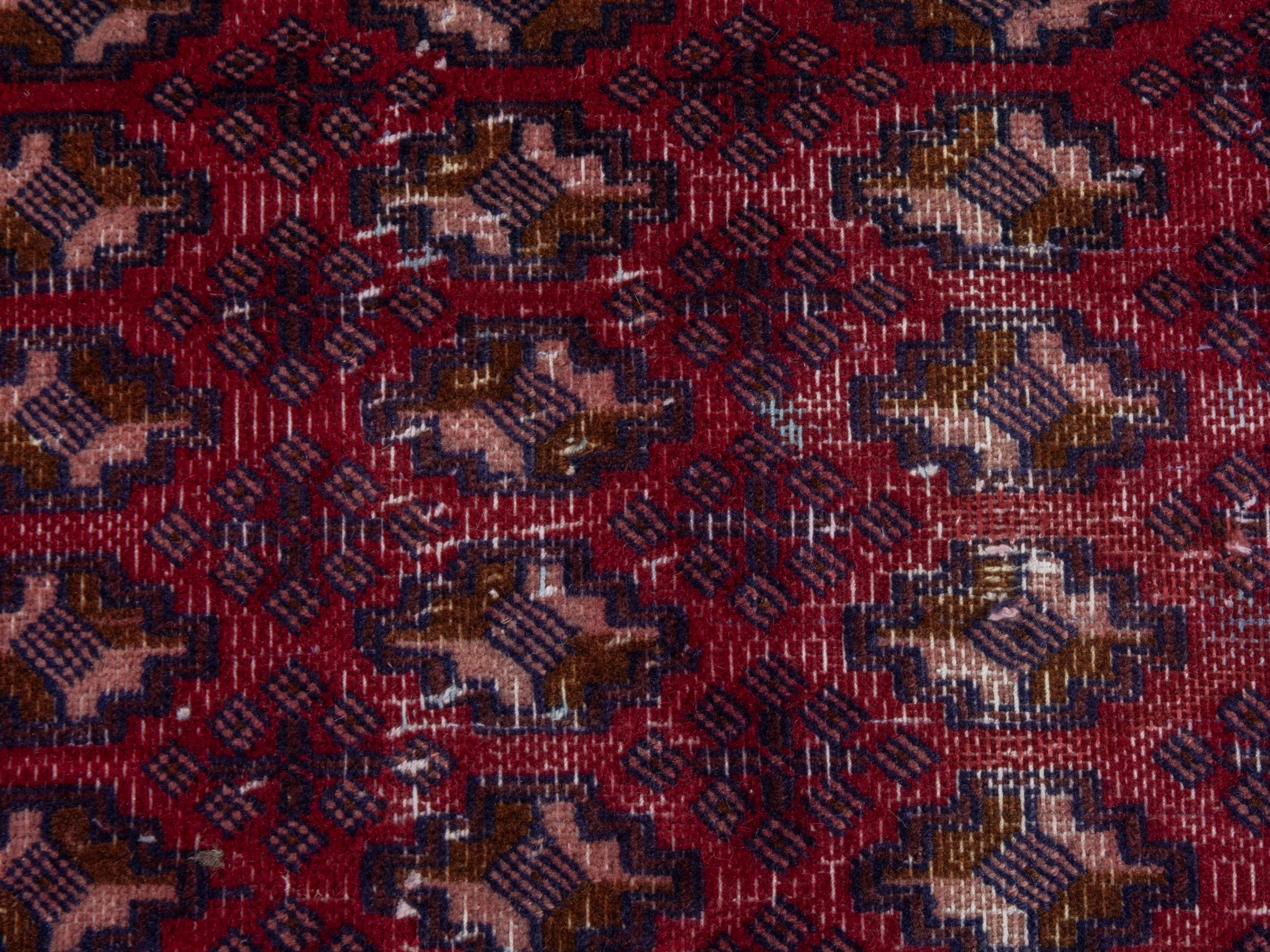 Persian Baluch accent rug in burgundy and cream, view 11 of 18