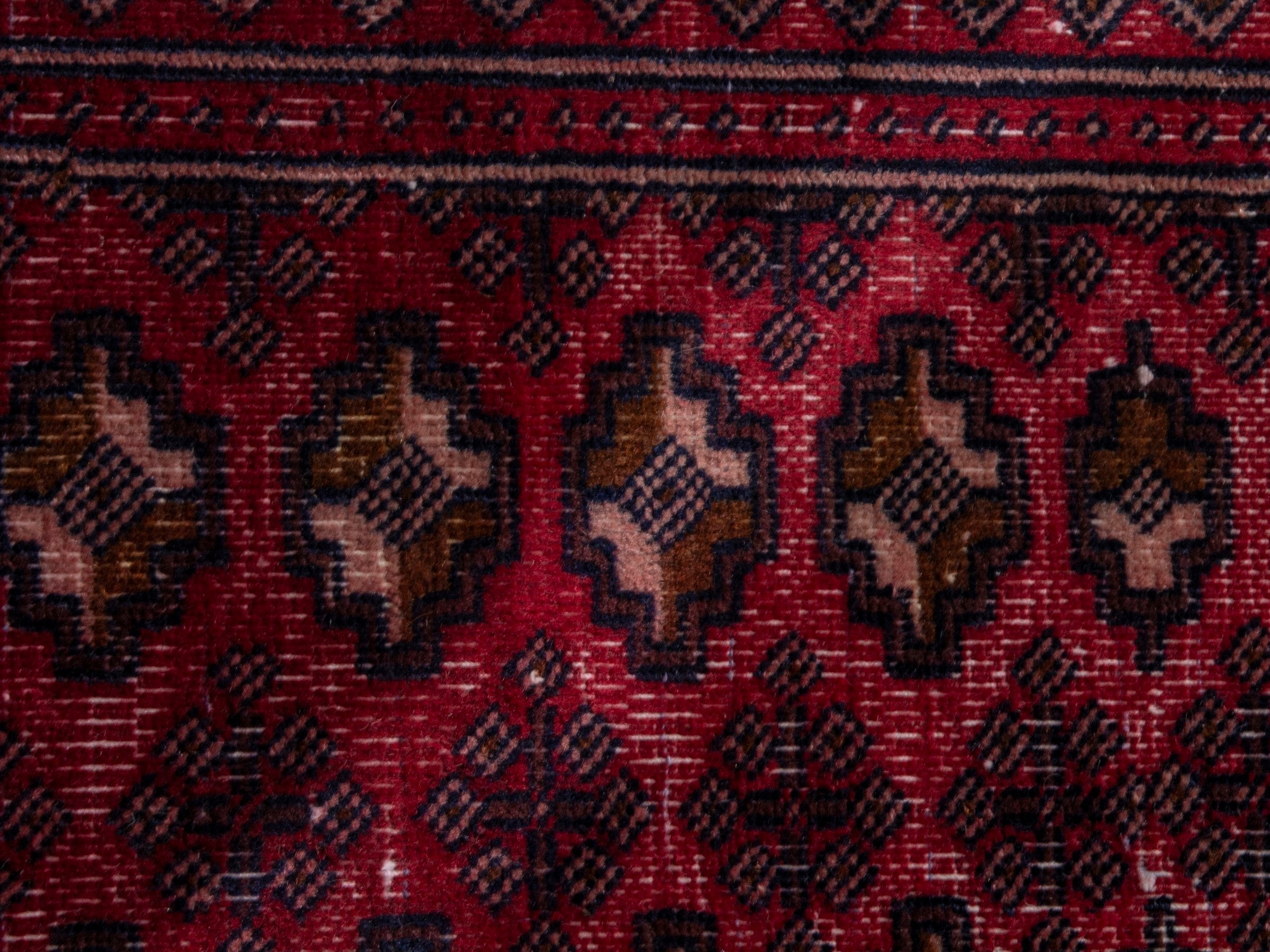 Persian Baluch accent rug in burgundy and cream, view 12 of 18