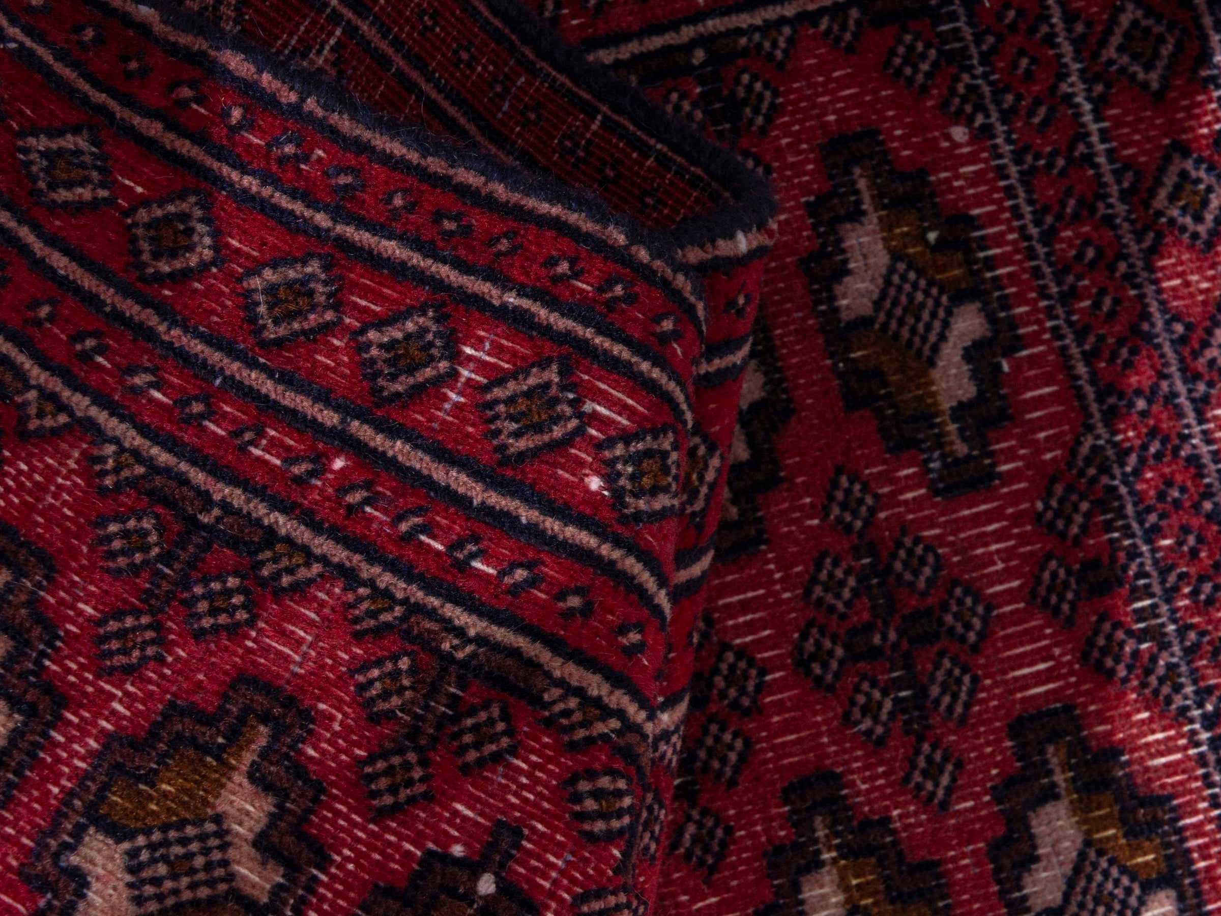 Persian Baluch accent rug in burgundy and cream, view 15 of 18