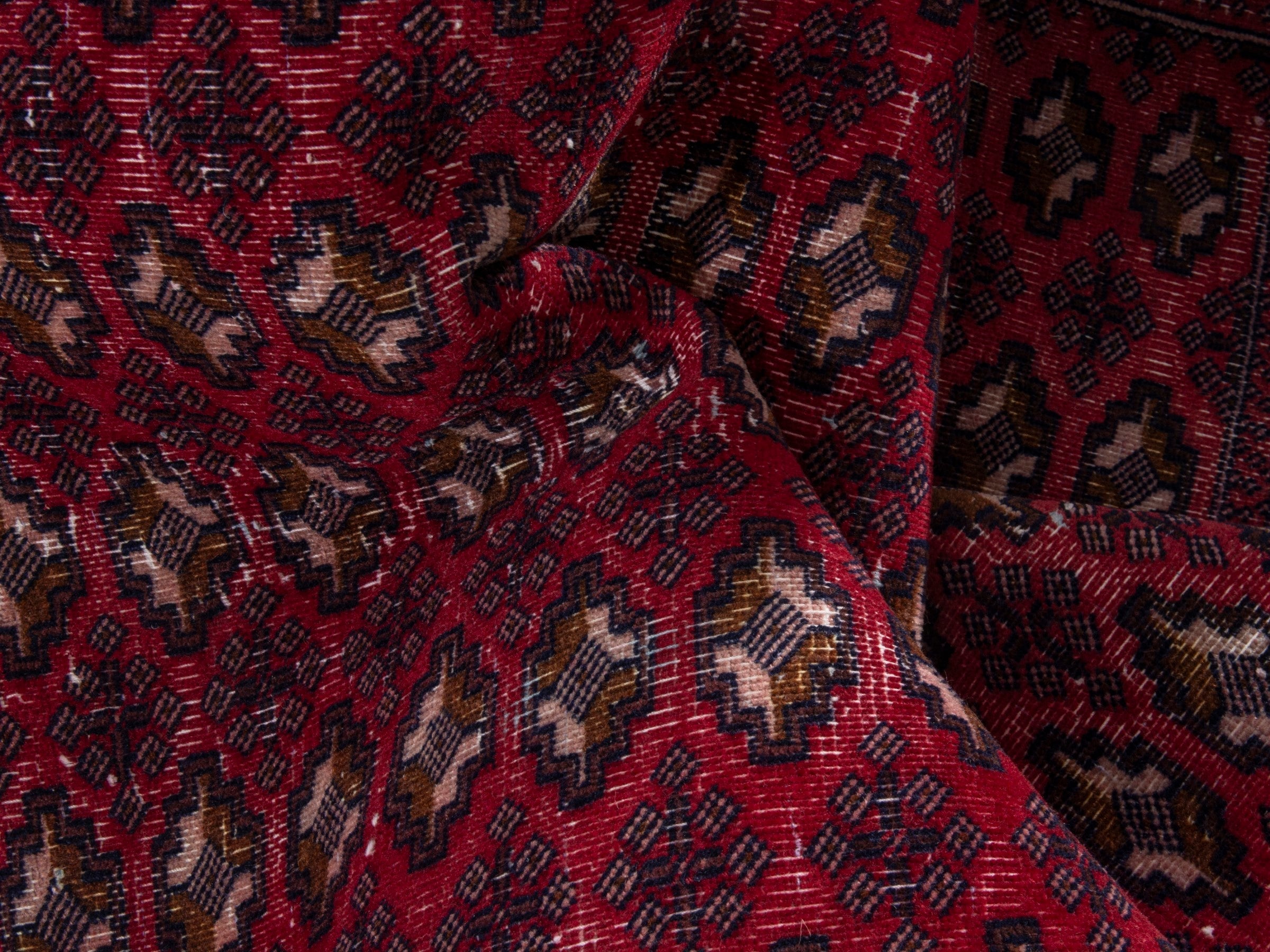 Persian Baluch accent rug in burgundy and cream, view 16 of 18
