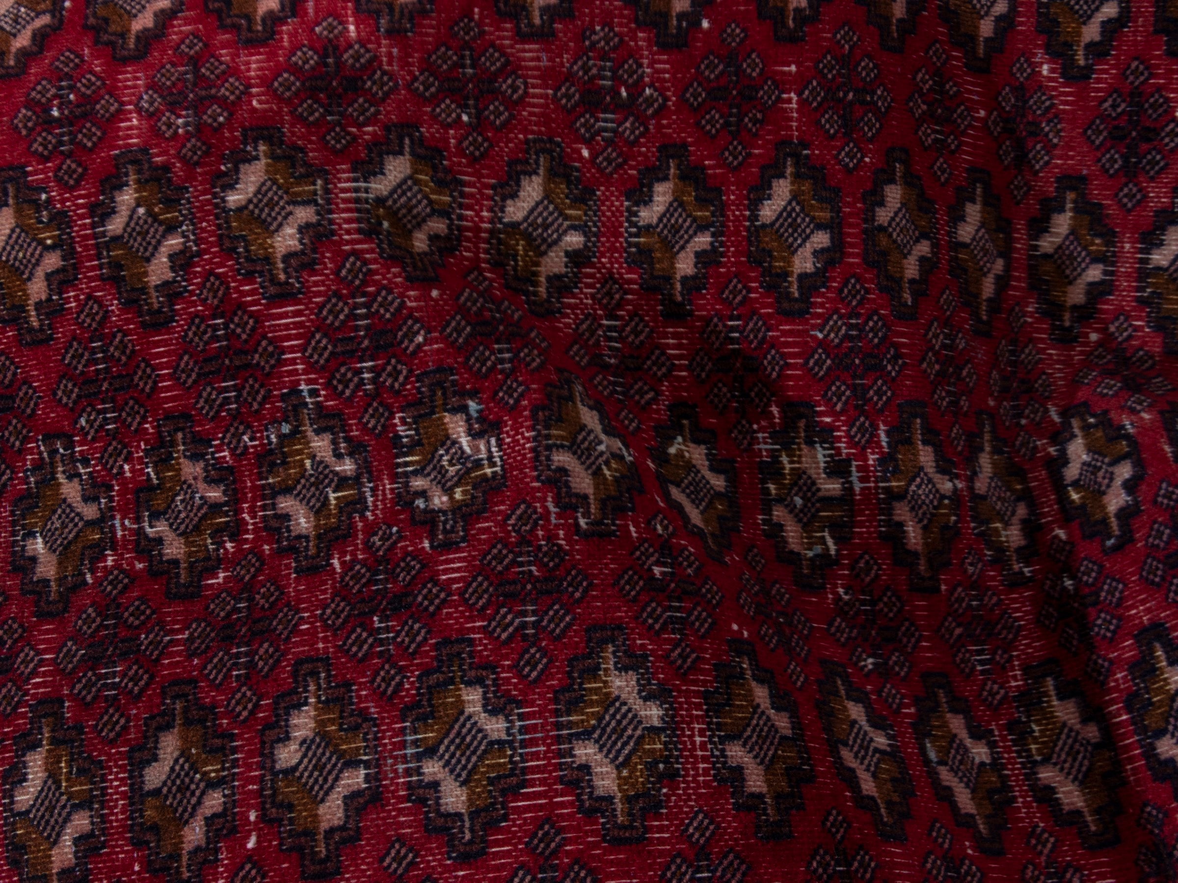 Persian Baluch accent rug in burgundy and cream, view 17 of 18
