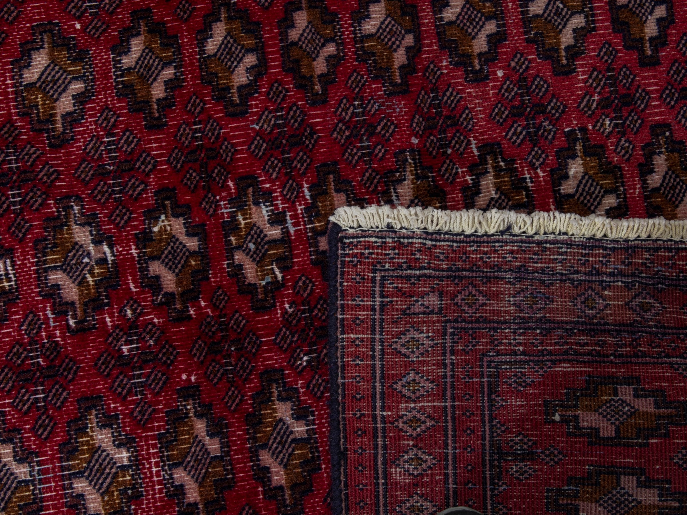 Persian Baluch accent rug in burgundy and cream, view 18 of 18