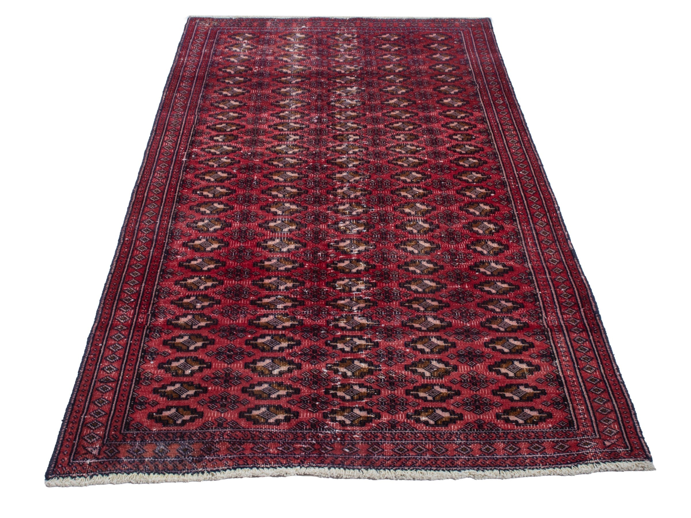 Persian Baluch accent rug in burgundy and cream, view 2 of 18