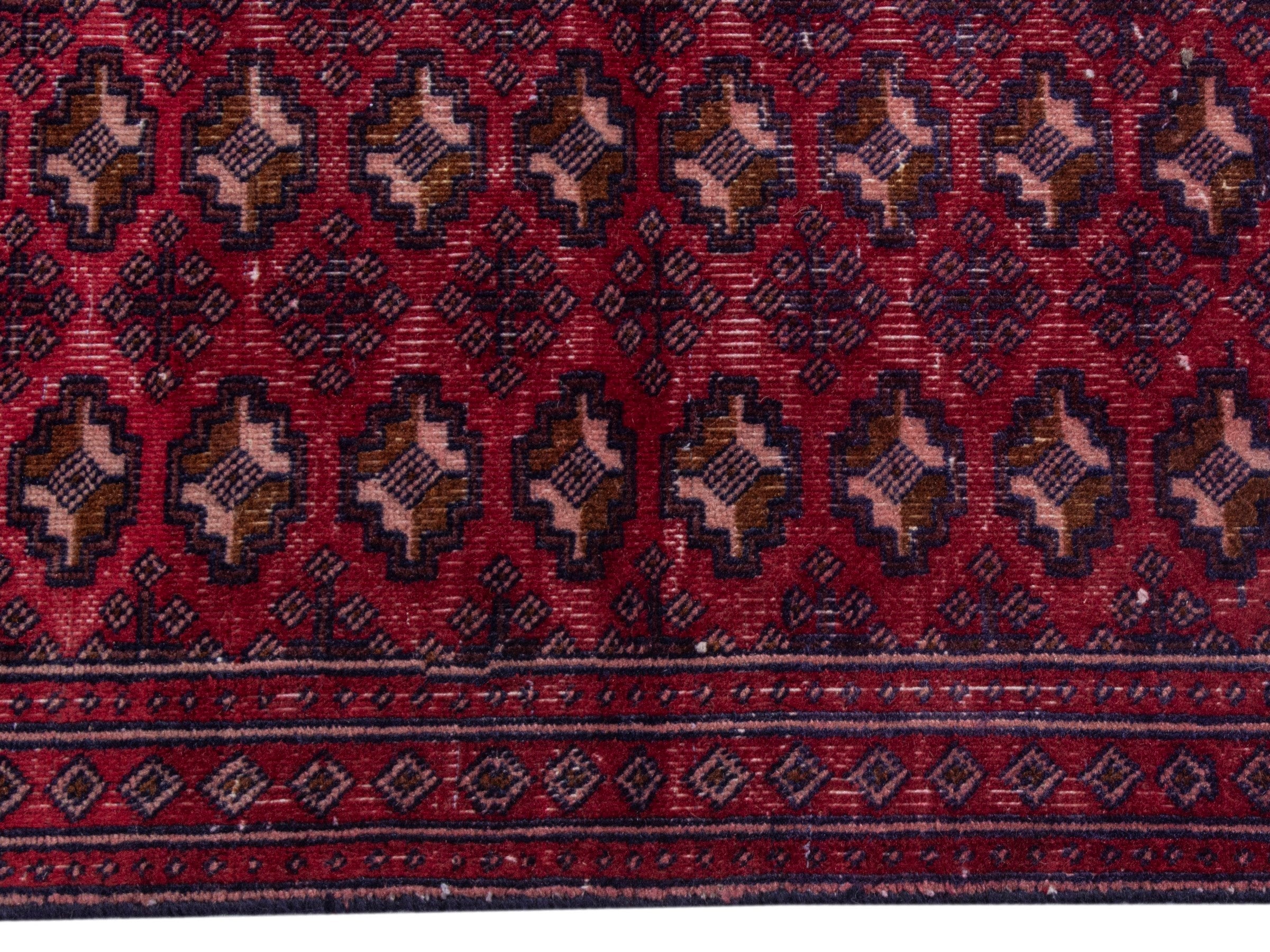 Persian Baluch accent rug in burgundy and cream, view 10 of 18