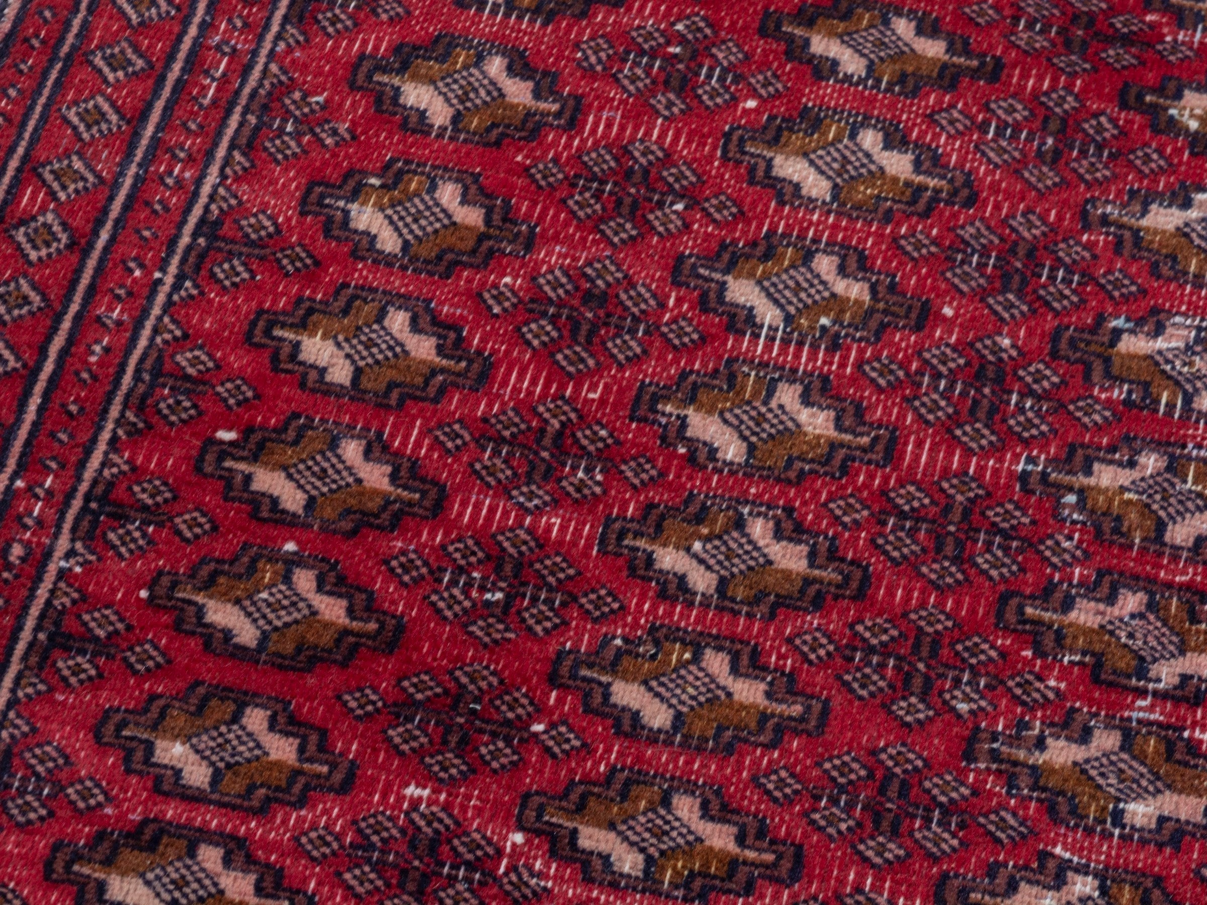 Persian Baluch accent rug in burgundy and cream, view 9 of 18