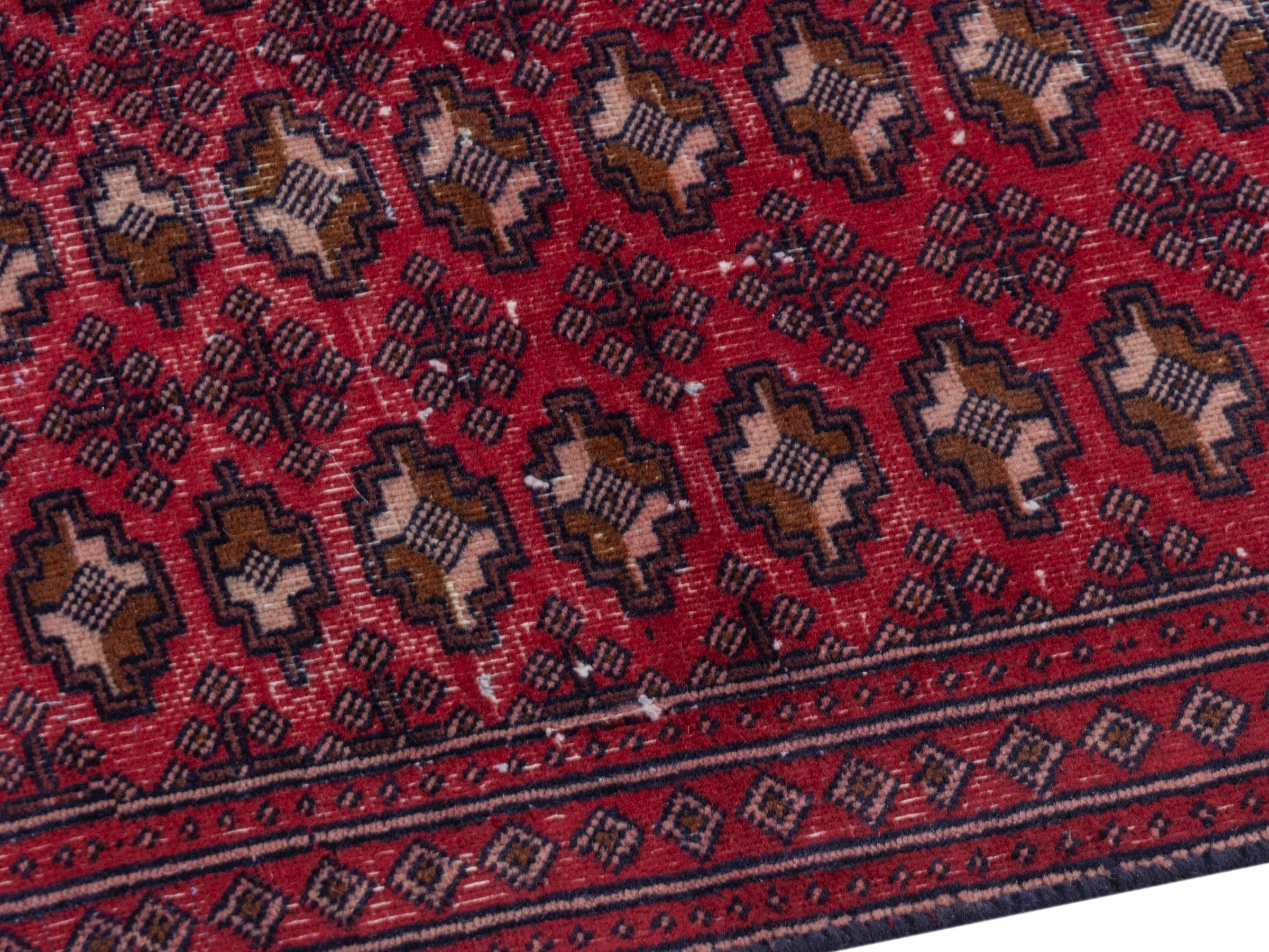 Persian Baluch accent rug in burgundy and cream, view 6 of 18