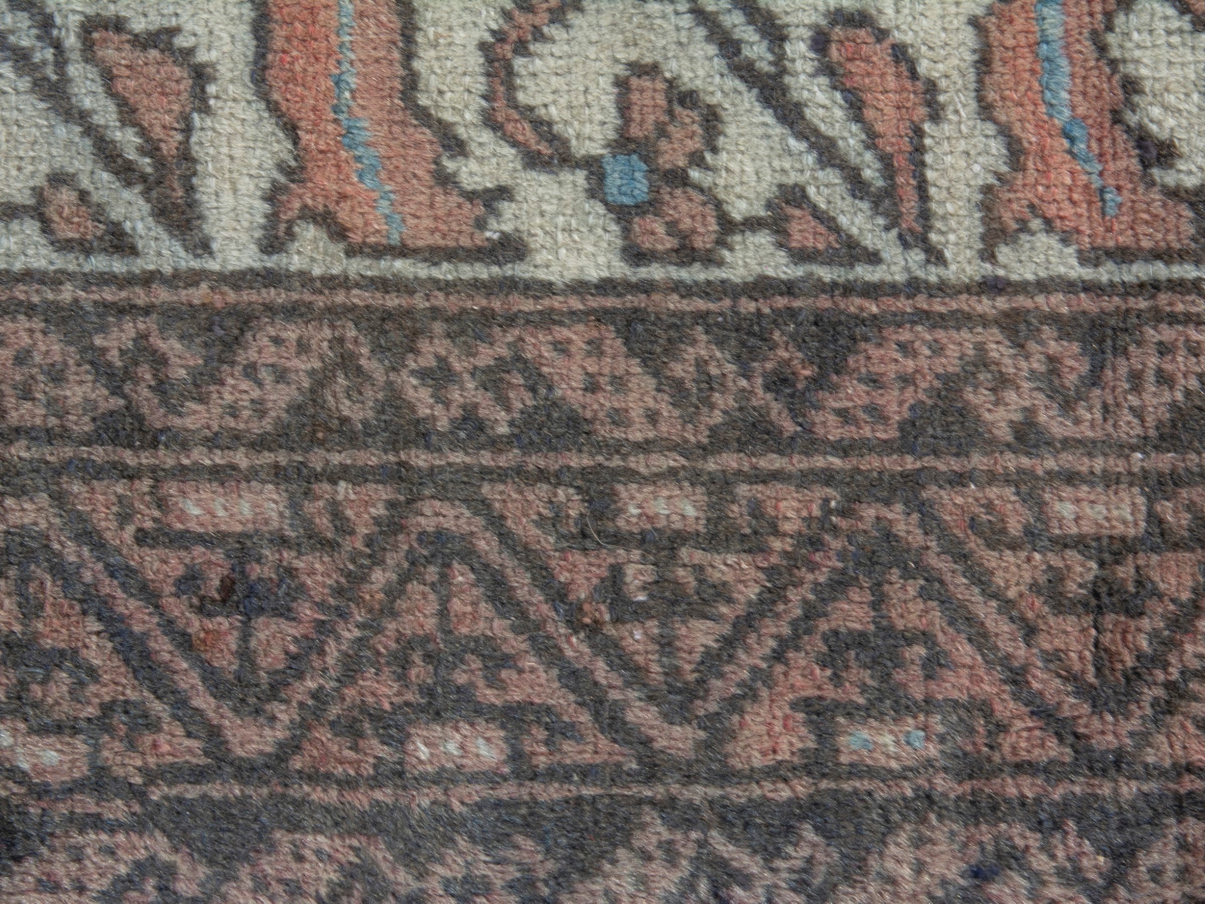 Persian Baluch accent rug in cream and rust, view 11 of 18