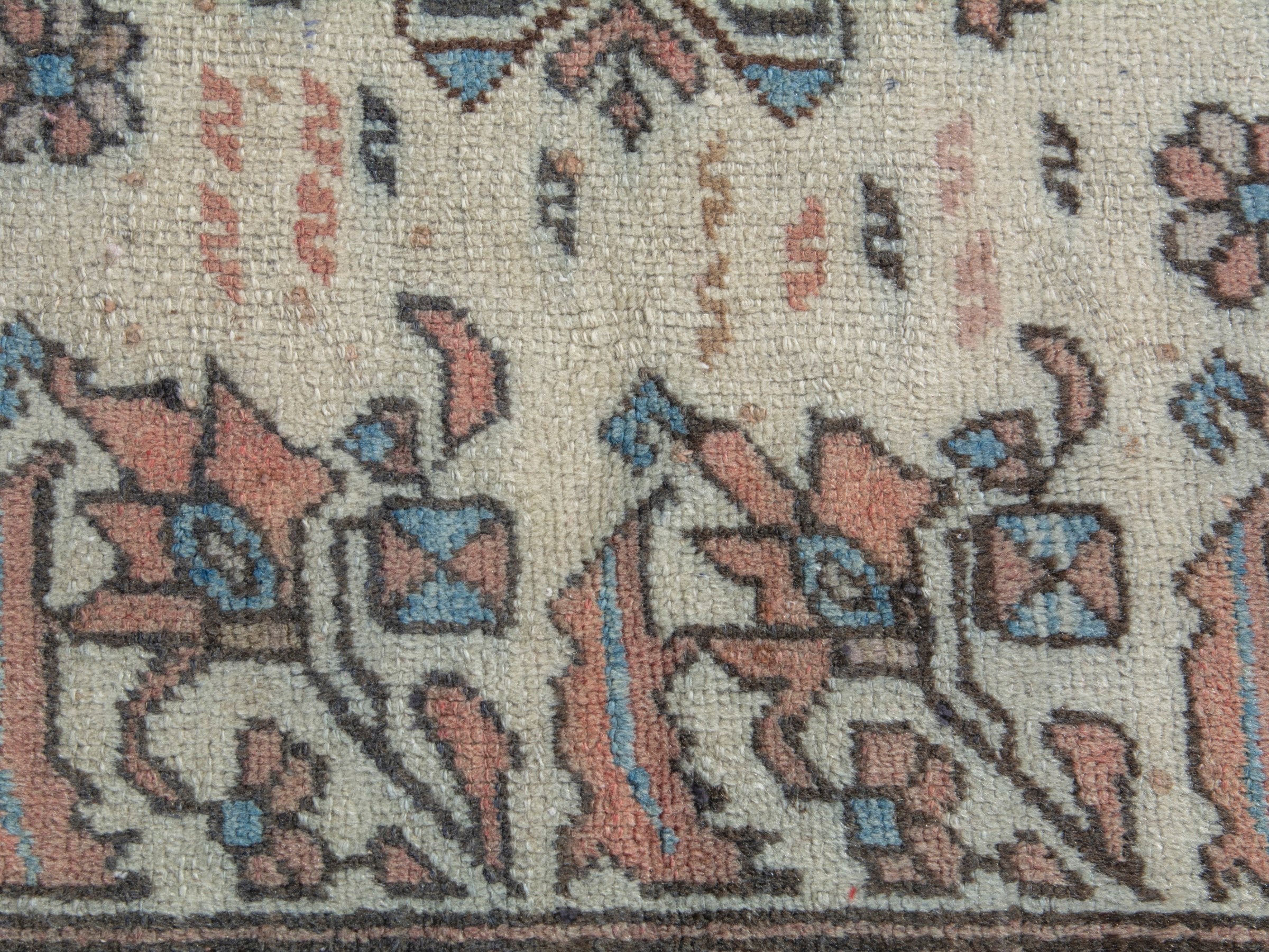 Persian Baluch accent rug in cream and rust, view 12 of 18