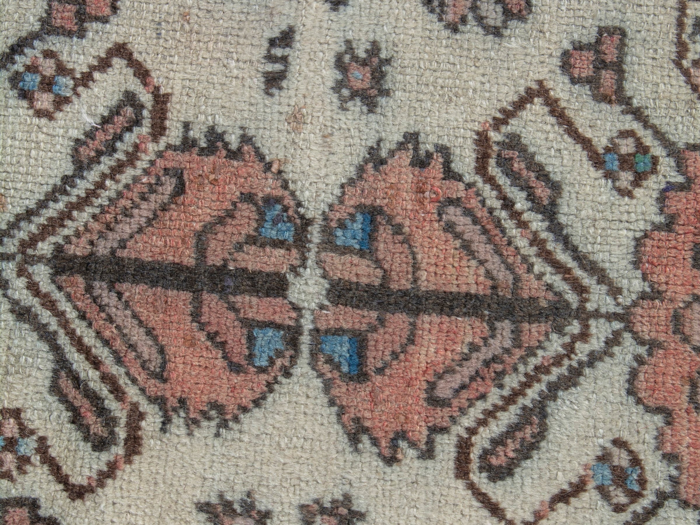 Persian Baluch accent rug in cream and rust, view 14 of 18