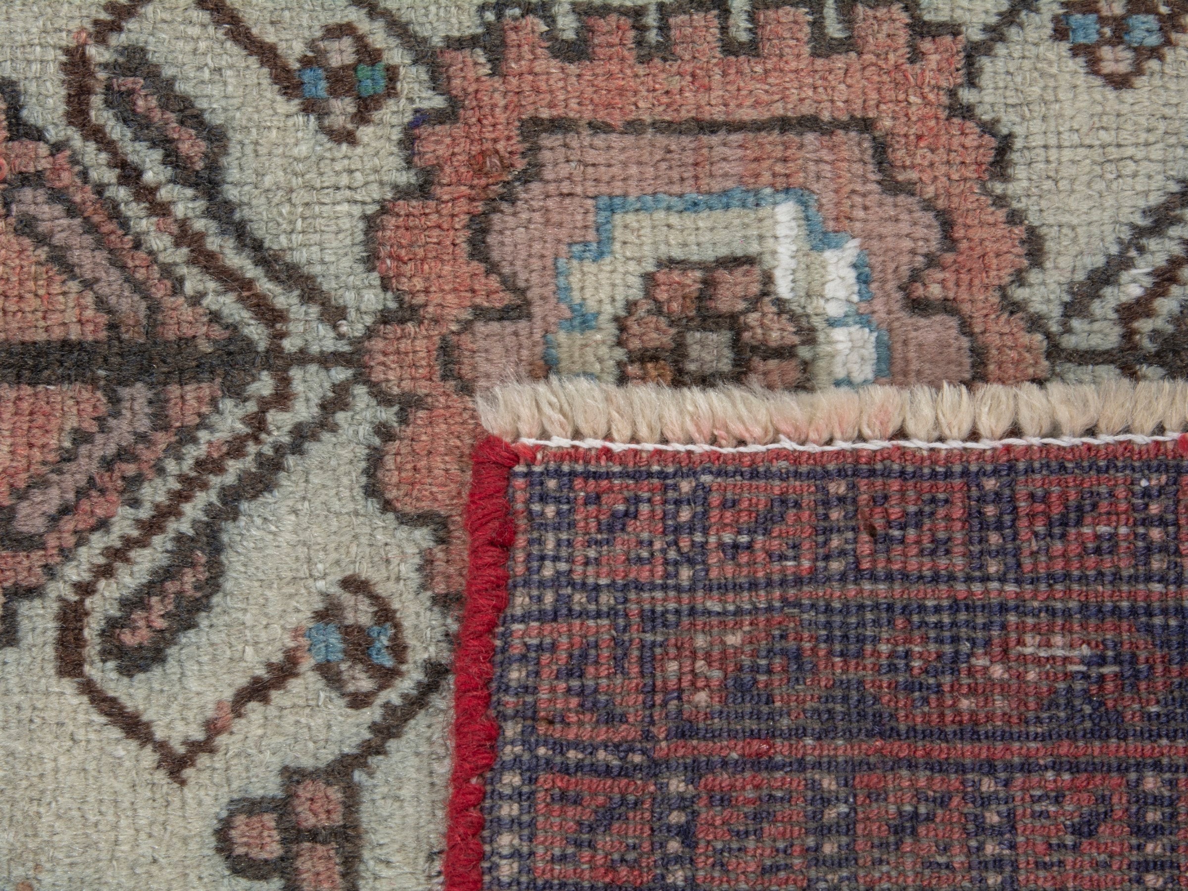 Persian Baluch accent rug in cream and rust, view 18 of 18