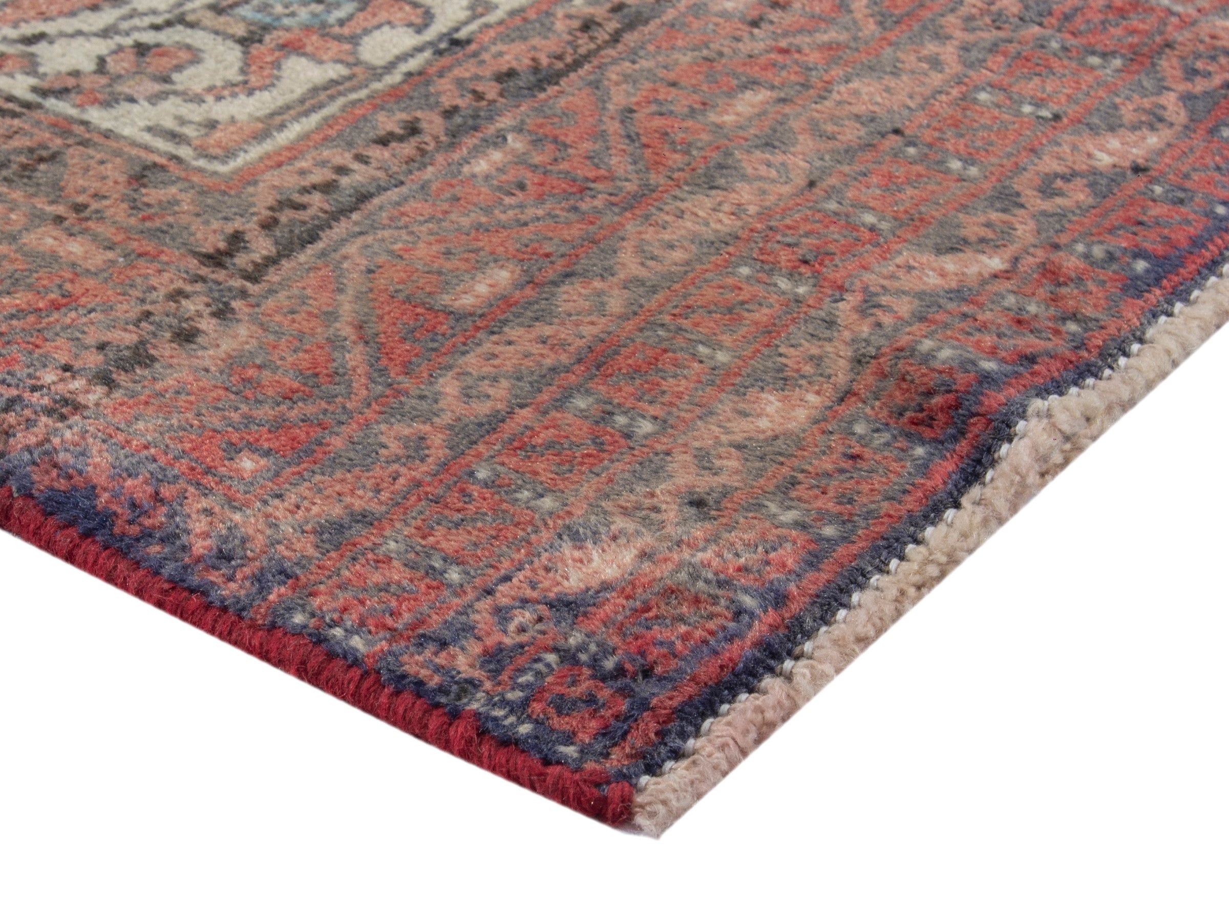 Persian Baluch accent rug in cream and rust, view 5 of 18