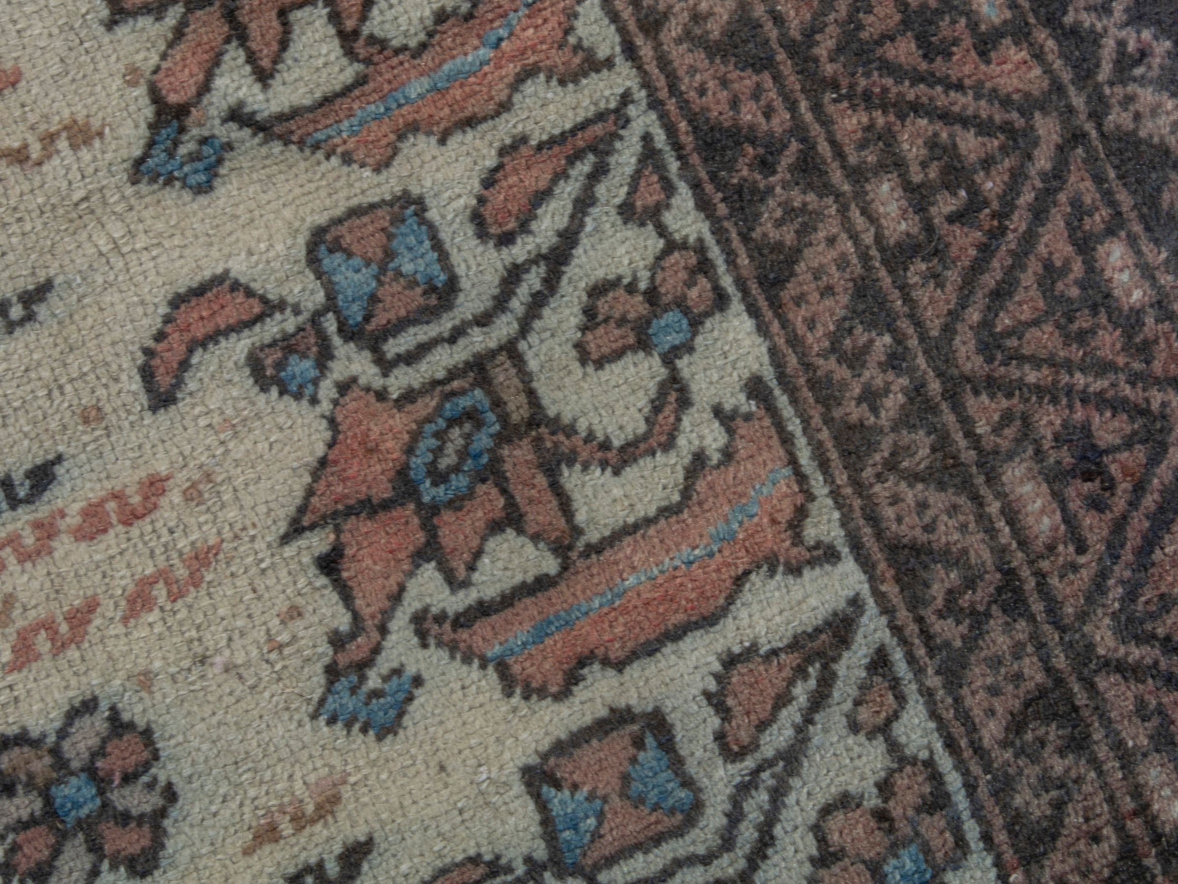 Persian Baluch accent rug in cream and rust, view 9 of 18