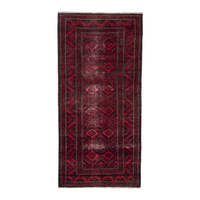 Persian Baluch runner rug in burgundy and deep red, 2'11" x 6'